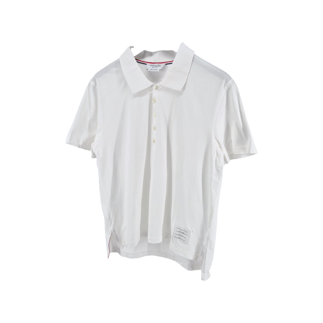 IT35MOBLPLKN Thom Browne Short Sleeve Polo Shirt White