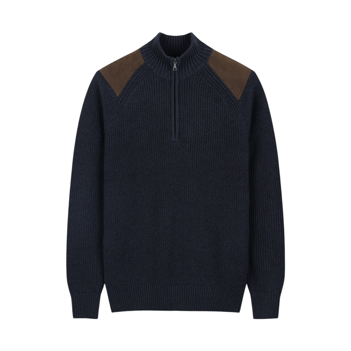 BBWRMMG401-ZNA BrooksBrothers Cotton Military Half Zip Sweater Navy