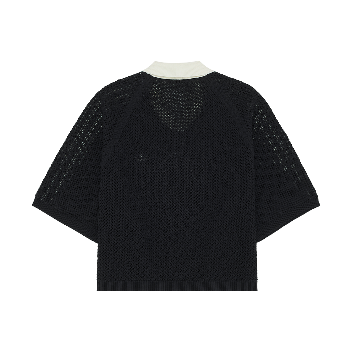 (W) 아디다스 오리지널스 니트 크로셰 폴로 블랙 - KR 사이즈((W) Adidas Originals Knitted Crochet Polo Black - KR Sizing) - 2