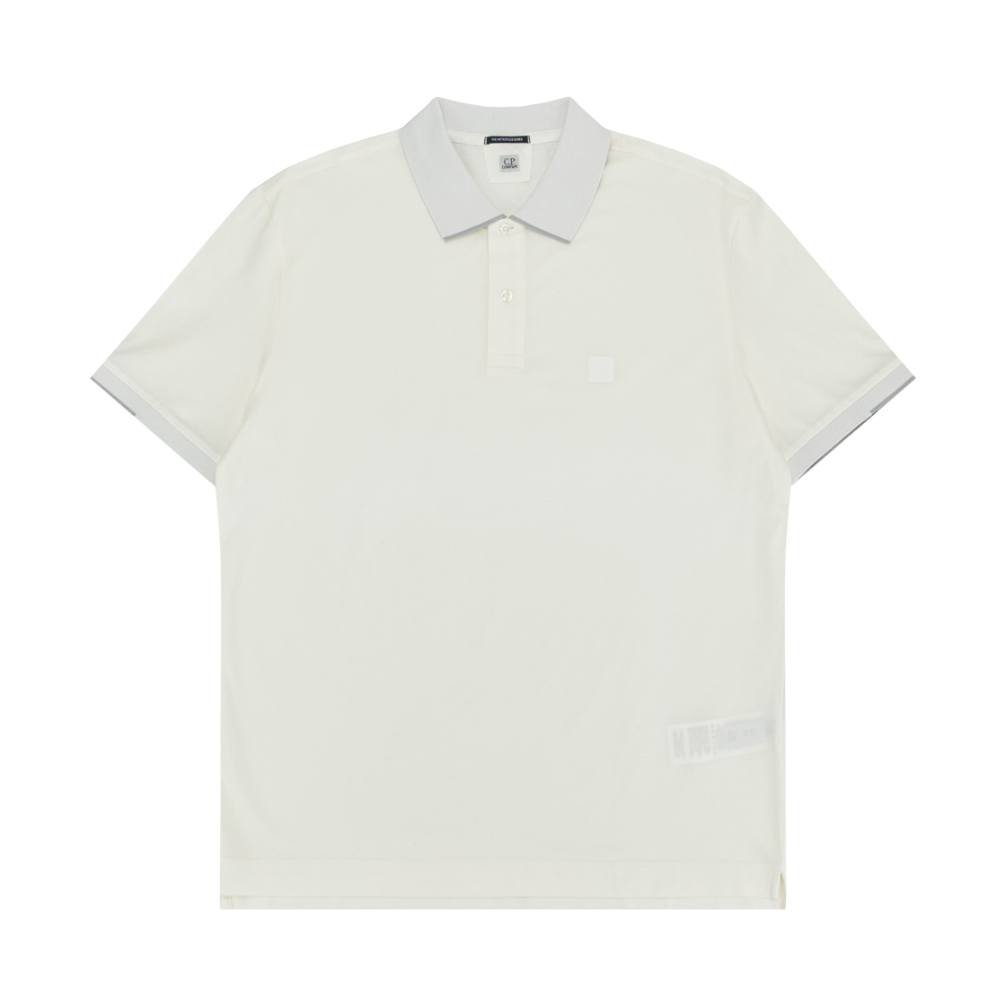 18CLPL001A005263W103 C.P. Company Collar Short Sleeve T-Shirt Ivory - 25SS