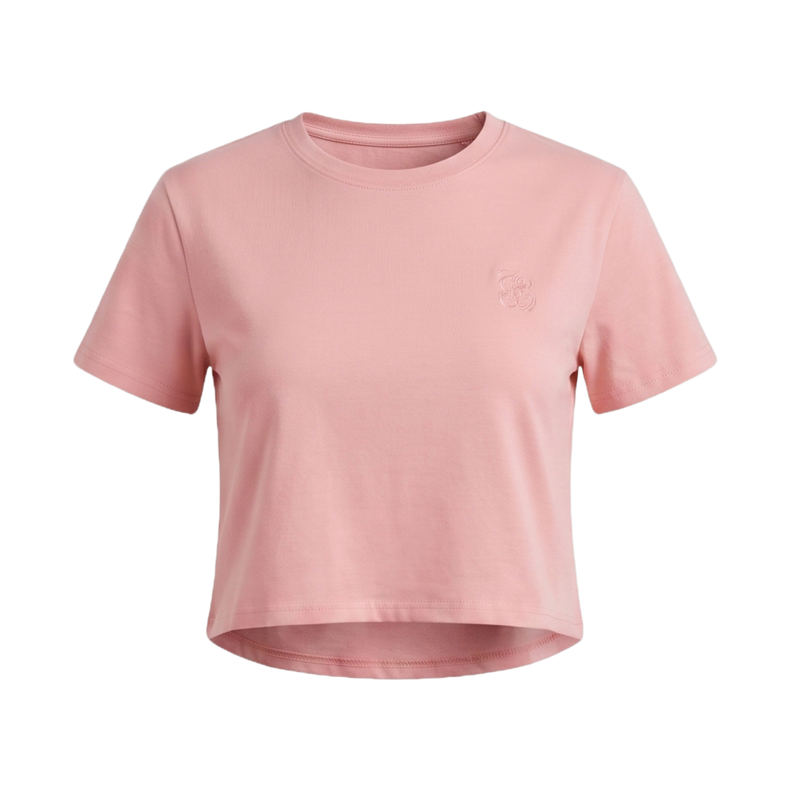 CLWT8104 cielcoco Cooling Ribbed Cropped T-shirts Coral Pink