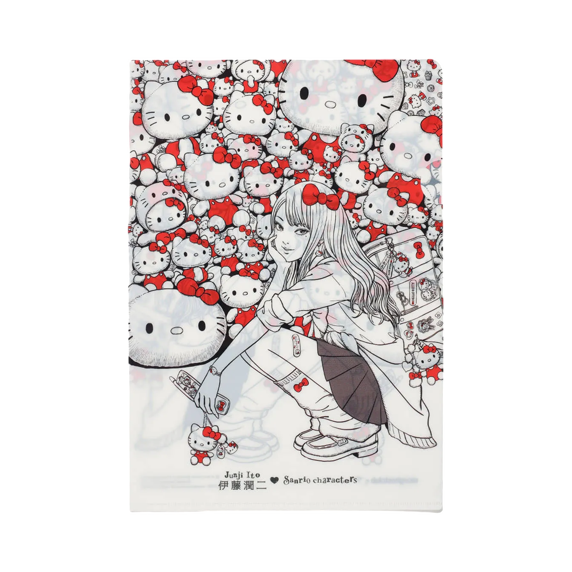 나이스고스트클럽 x 이토 준지 x 산리오 토미에 헬로 키티 L 파일 홀더 믹스(Niceghostclub x Junji Ito x Sanrio Tomie Hello Kitty L File Holder Mix)