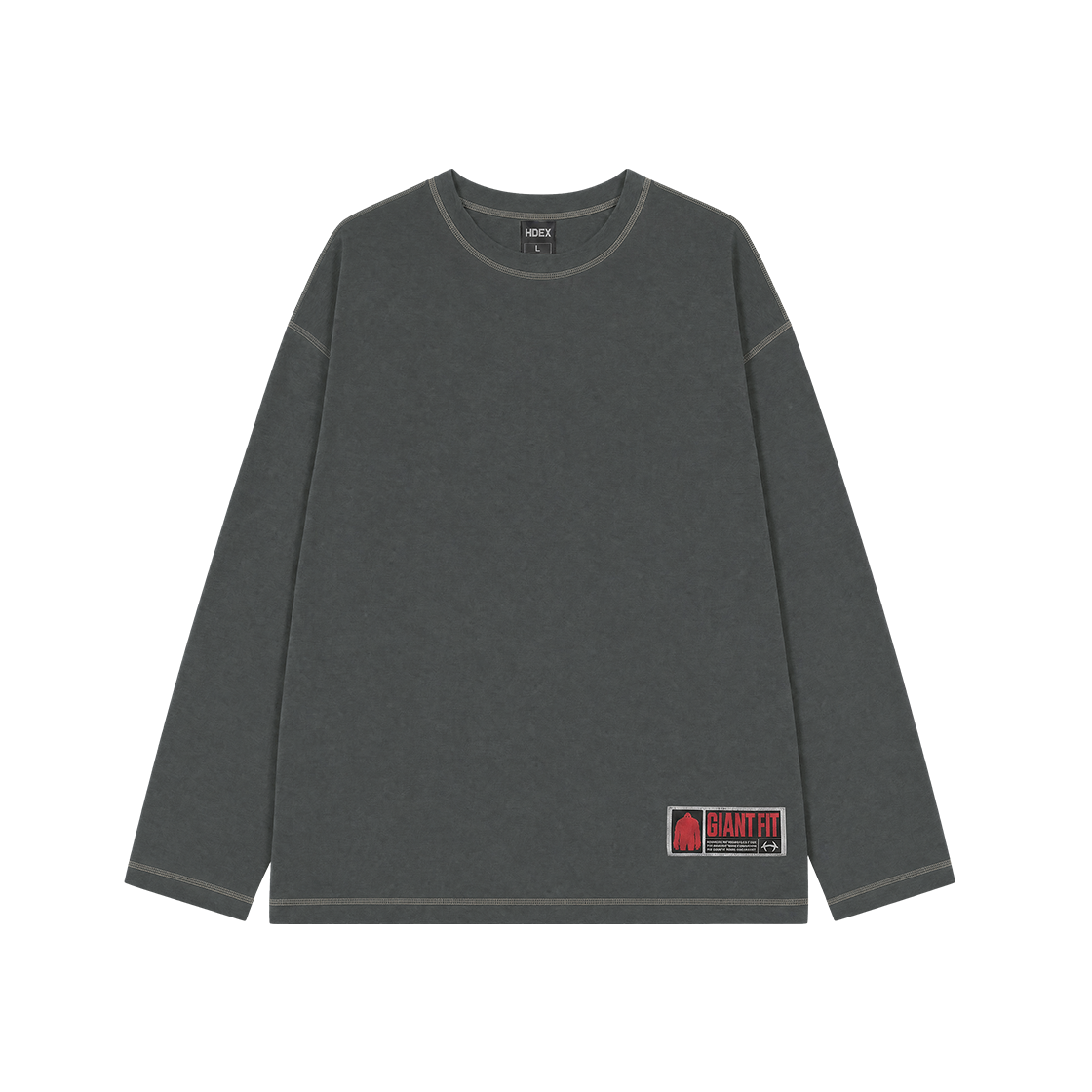 에이치덱스 코어 자이언트핏 저지 롱 슬리브 차콜(HDEX Core Giant Fit Jersey Long Sleeve Charcoal)