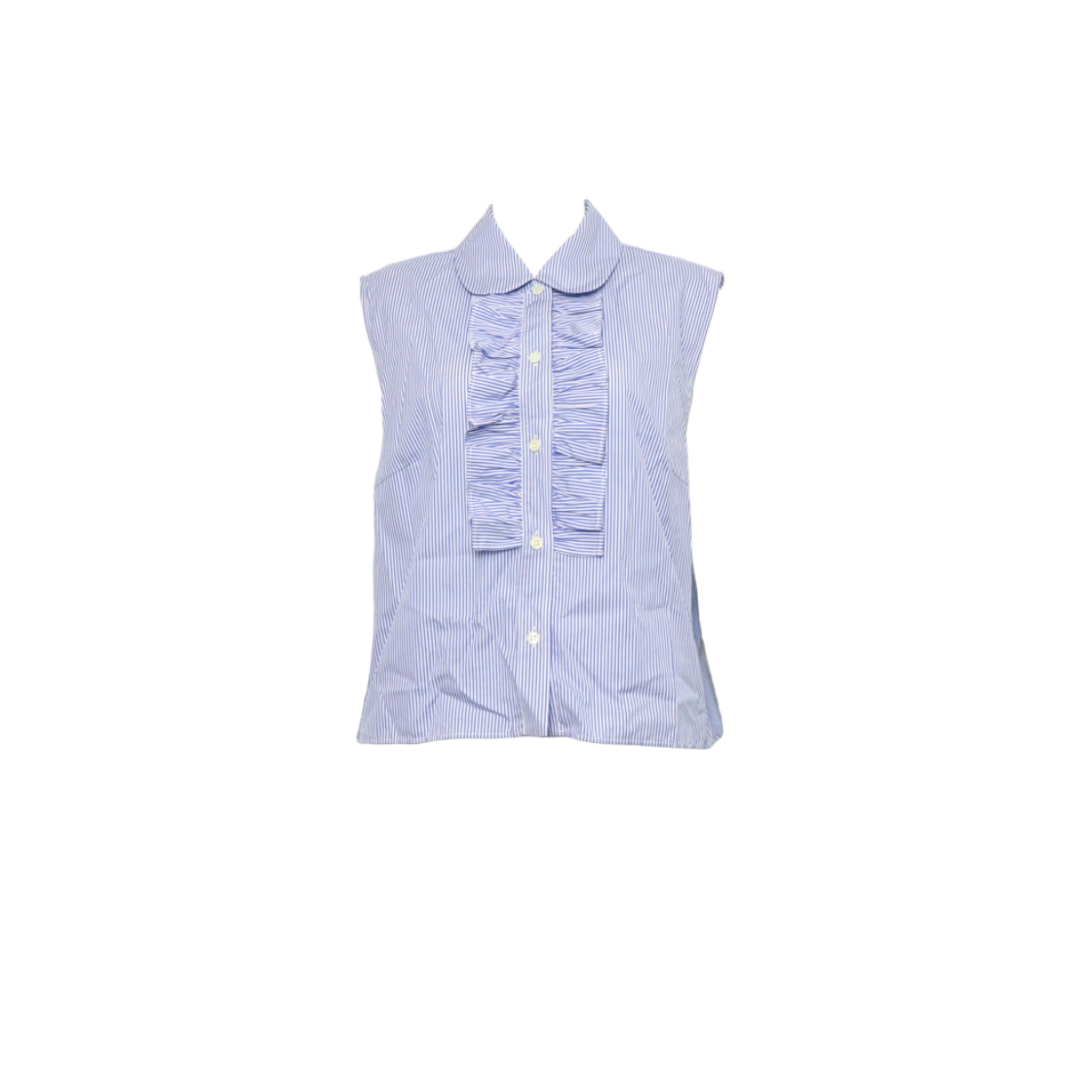ITHCSB9EI4FG Miu Miu Blue Multi-Stripe Sleeveless Top