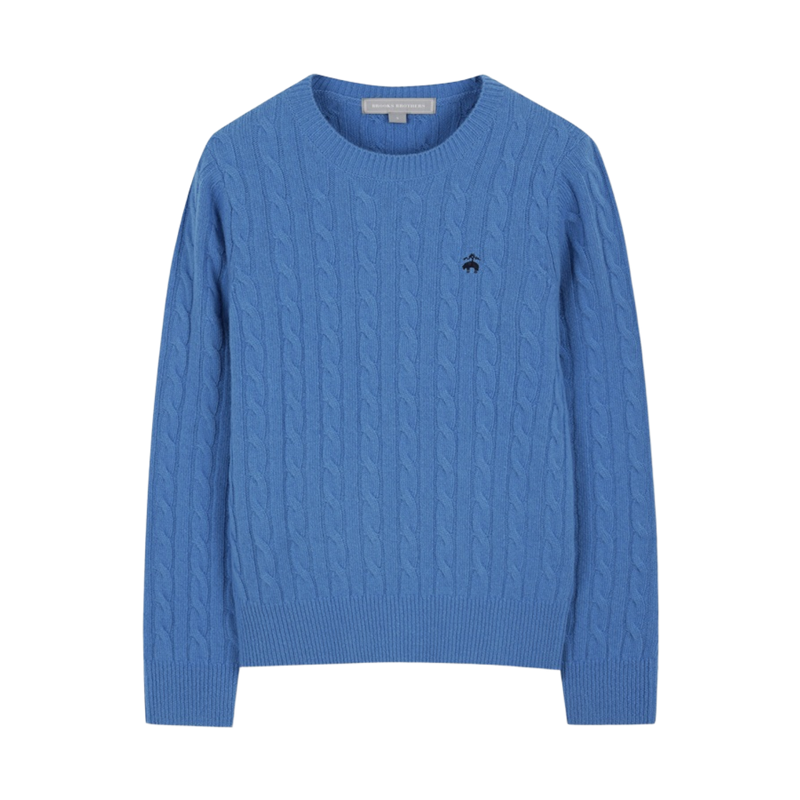 BBWRWBZ401-ZBL BrooksBrothers Women's Wool Cable Sweater Blue