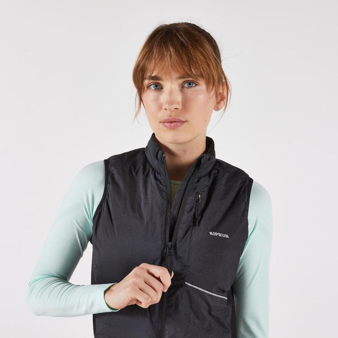 데카트론 여성 러닝 패딩 베스트 런 웜 500 스모크 블랙(Decathlon Women's Running Padded Vest Run Warm 500 Smoke Black) - 5