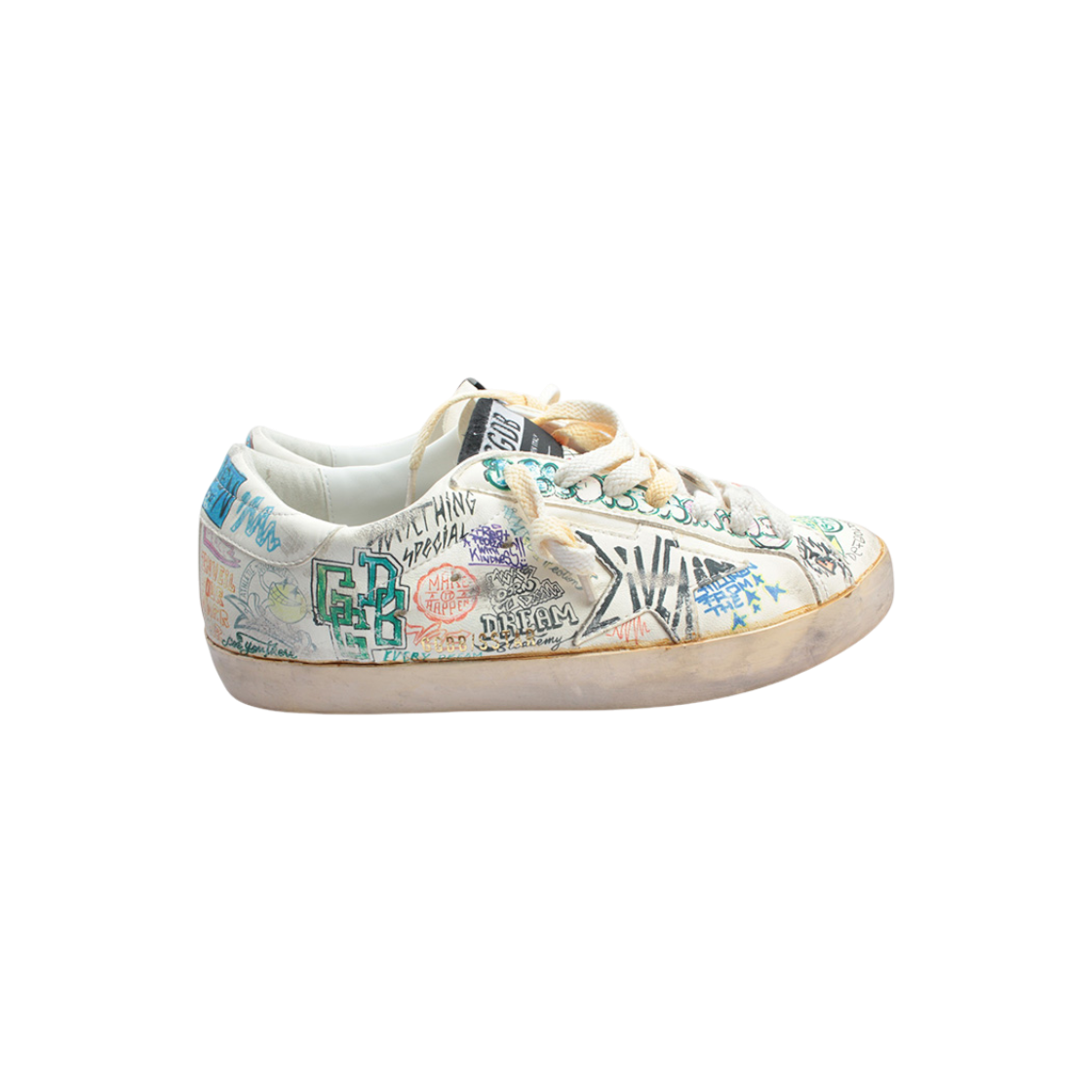 ITH3A6RS9N7E Golden Goose Ivory Graffiti Sneakers