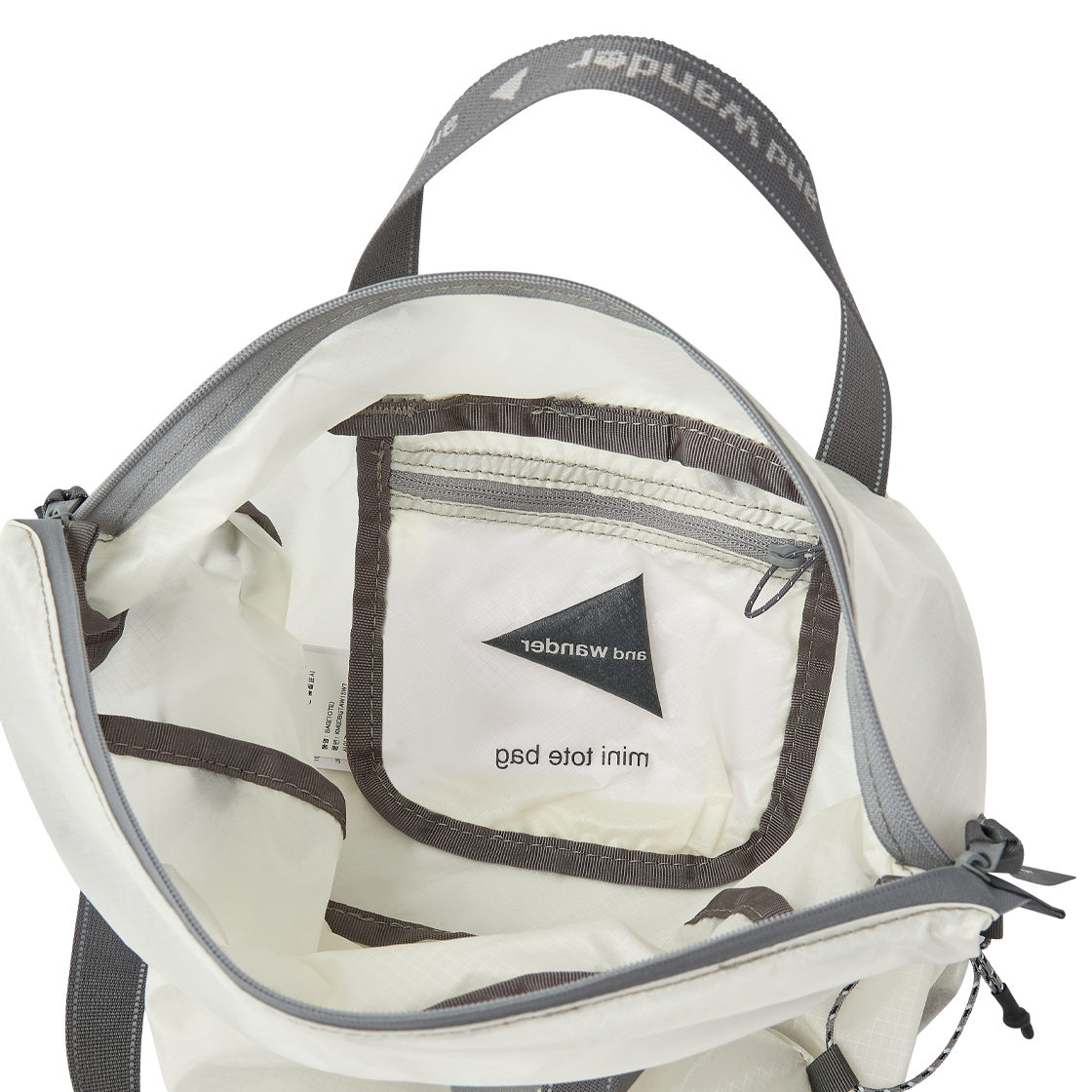 앤드 원더 136 실 미니 토트 백 화이트 - 26FW(And Wander 136 Sil Mini Tote Bag White - 26FW) - 6