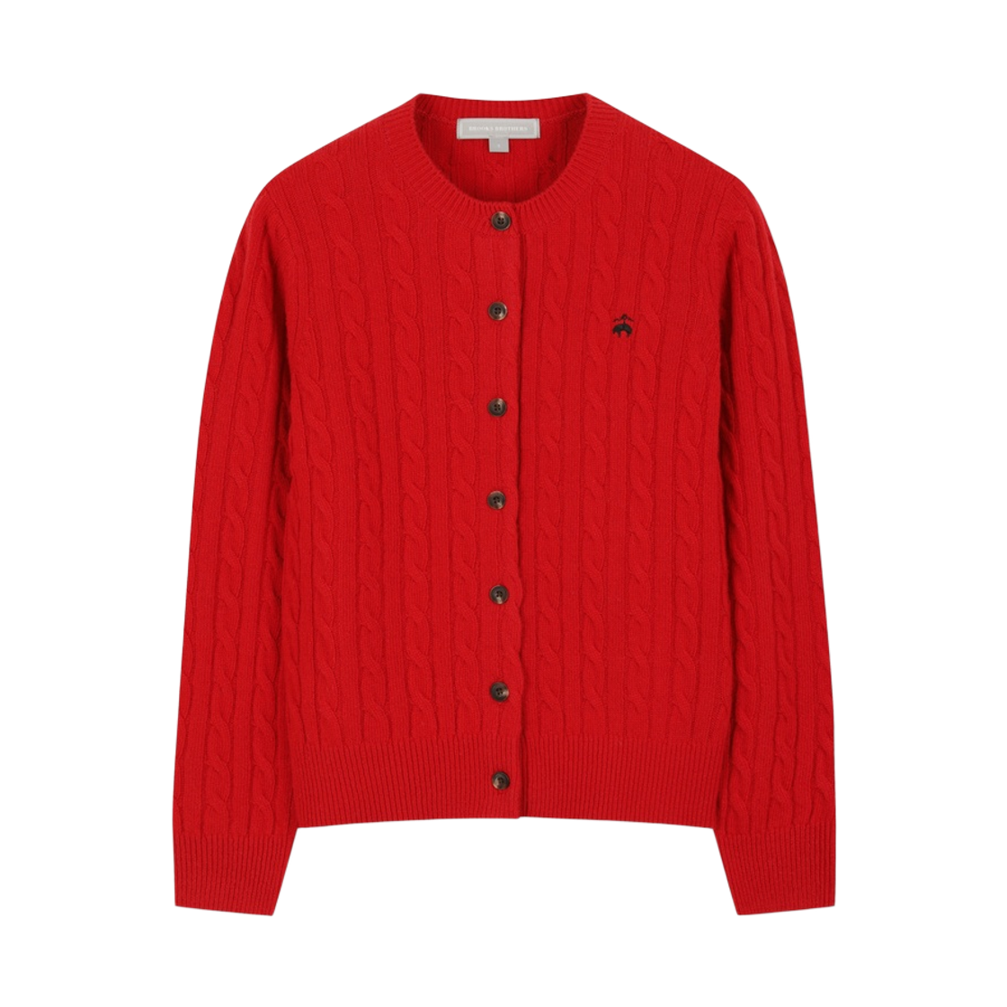 BBWCWBZ402-ZRE BrooksBrothers Women's Wool Cable Cardigan Red