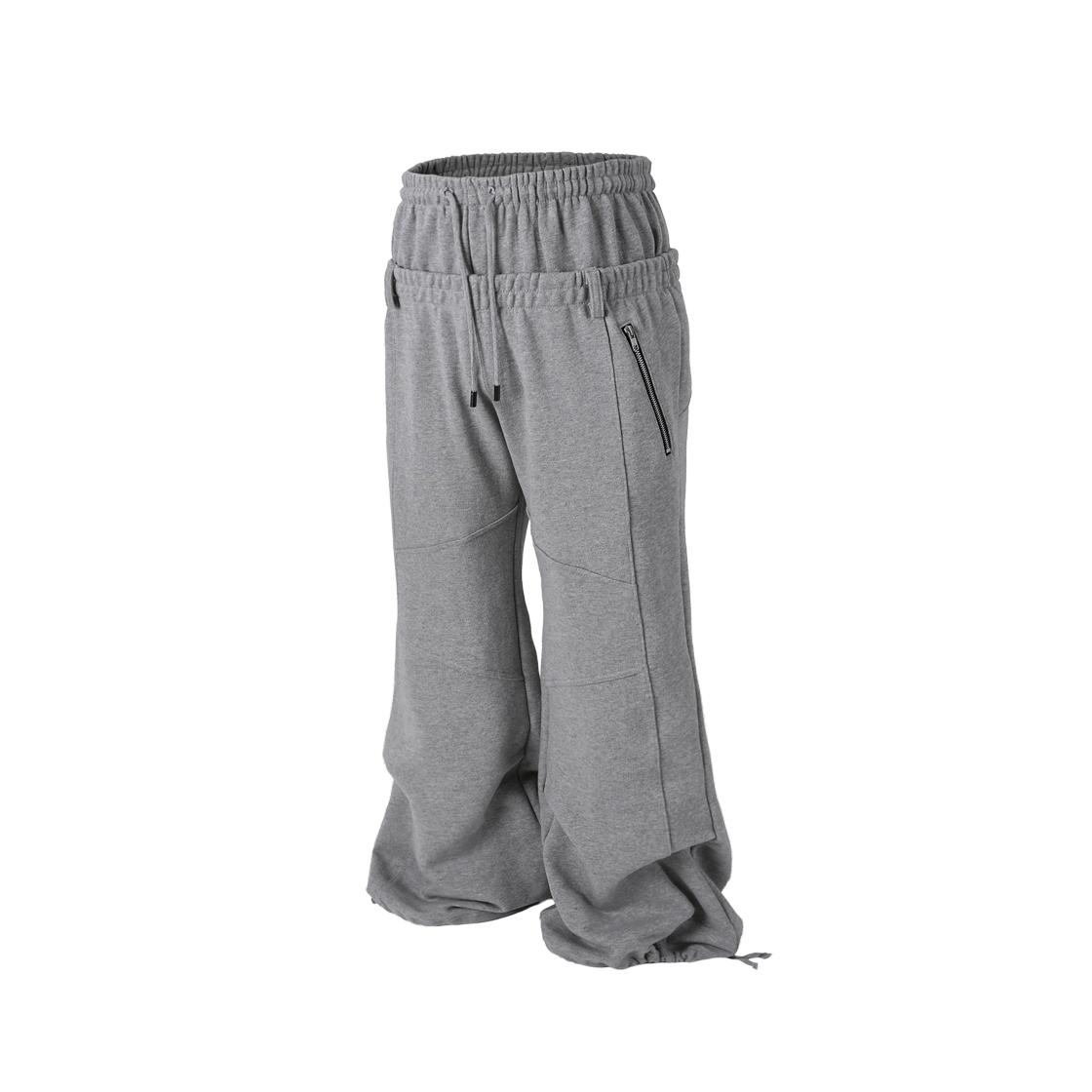 로어링라드 레이어드 웨이스트 스웻 팬츠 그레이(ROARINGRAD Layered Waist Sweatpants Gray)