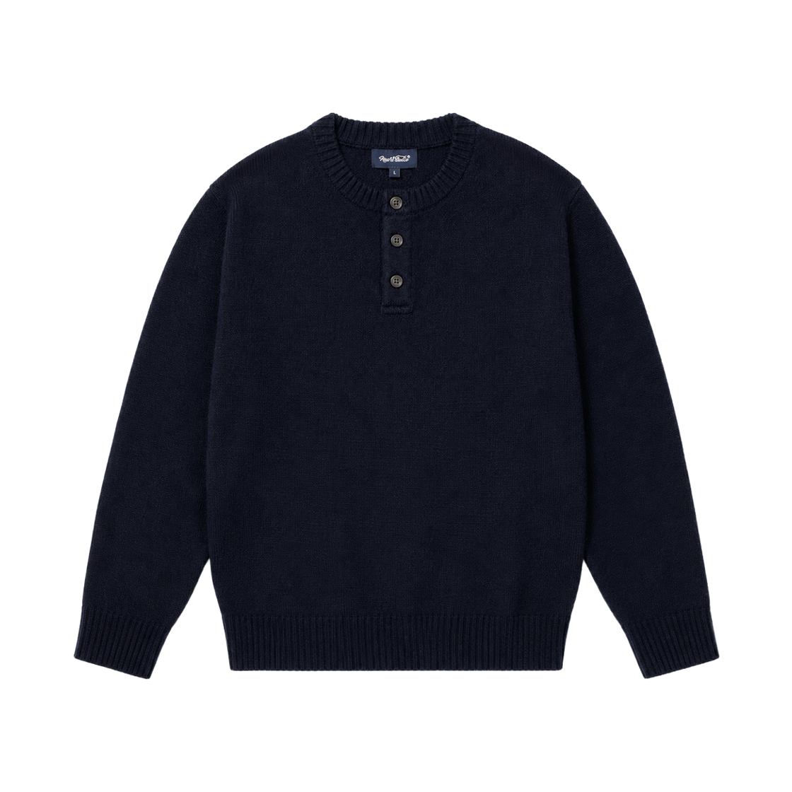 Clothes12 NUART STUDIO Arbo Henley Neck Knit Navy