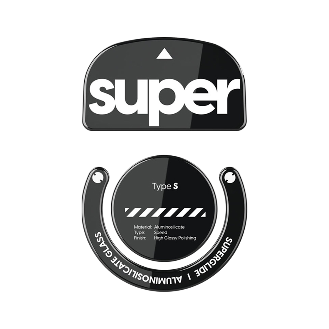 펄사 로지텍 GPRO X 슈퍼라이트 전용 슈퍼글라이드 유리 마우스피트 블랙색상 Type-S 유광(Pulsar Superglide for Logitech GPro Superlight [Black])