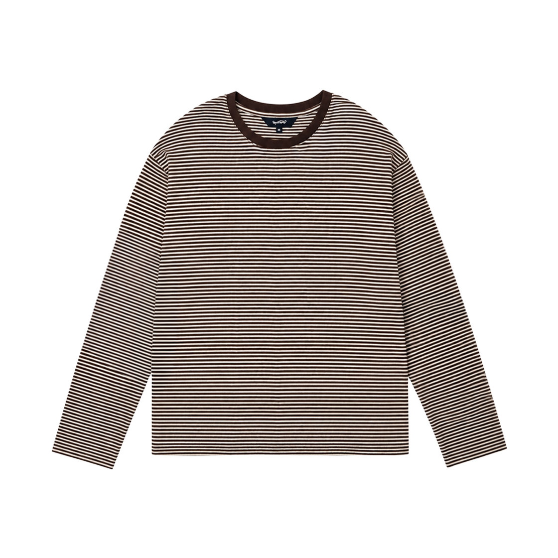 Clothes48 NUART STUDIO Stripe Long Sleeve T-Shirt Brown