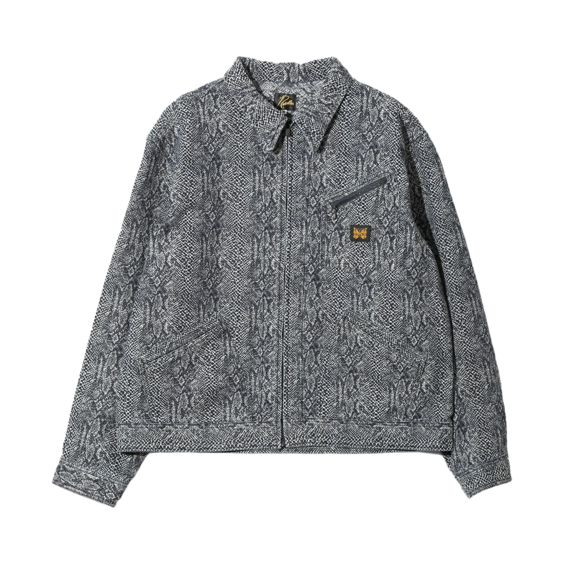 TY227A Needles Zipped Work Jacket 10 oz. Python Jacquard Indigo