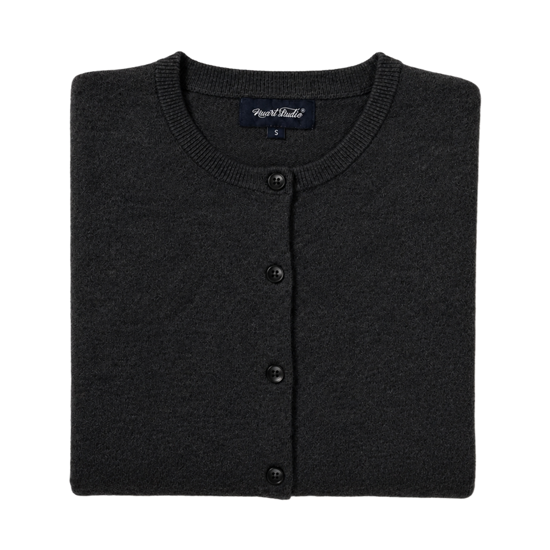 누아트 스튜디오 우먼 레이어 크롭 가디건 차콜그레이(NUART STUDIO Women's Layer Cropped Cardigan Charcoal Gray) - 2