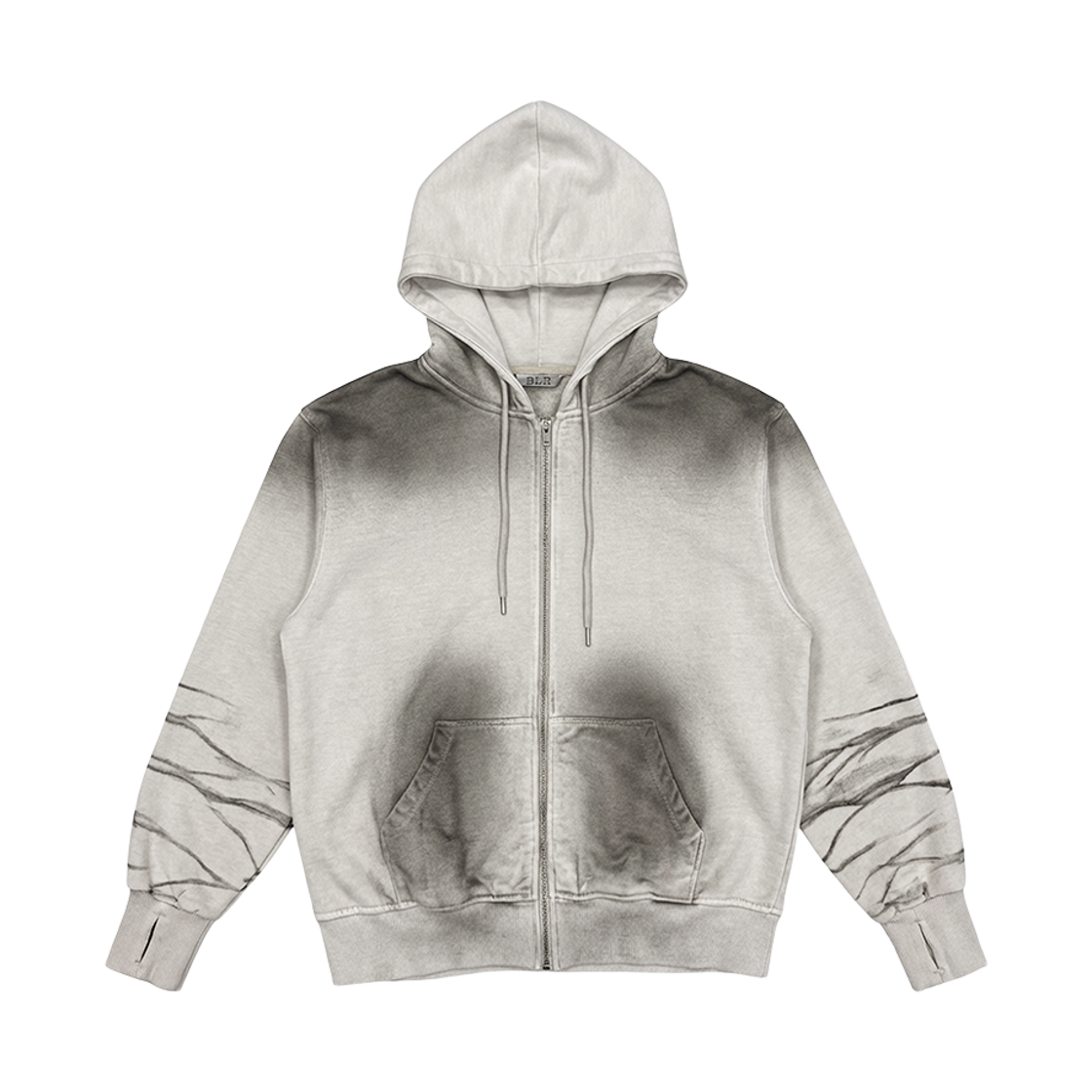비엘알 페이디드 레이어 후디 집업 자켓 아이보리(BLR Faded Layer Hoodie Zip-Up Jacket Ivory)