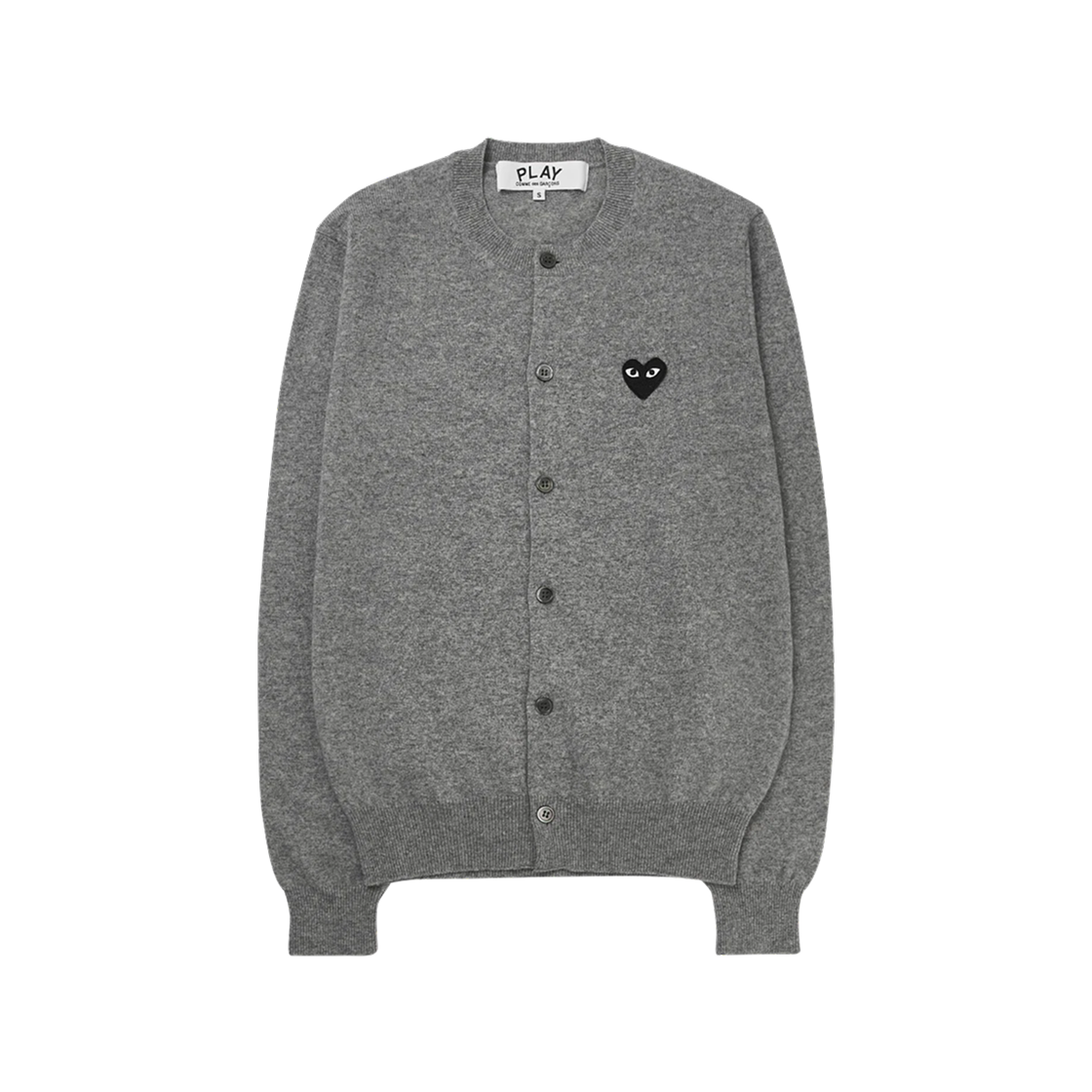 플레이 꼼데가르송 블랙 하트 니트 가디건 그레이(Play Comme des Garcons Black Heart Knit Cardigan Grey)