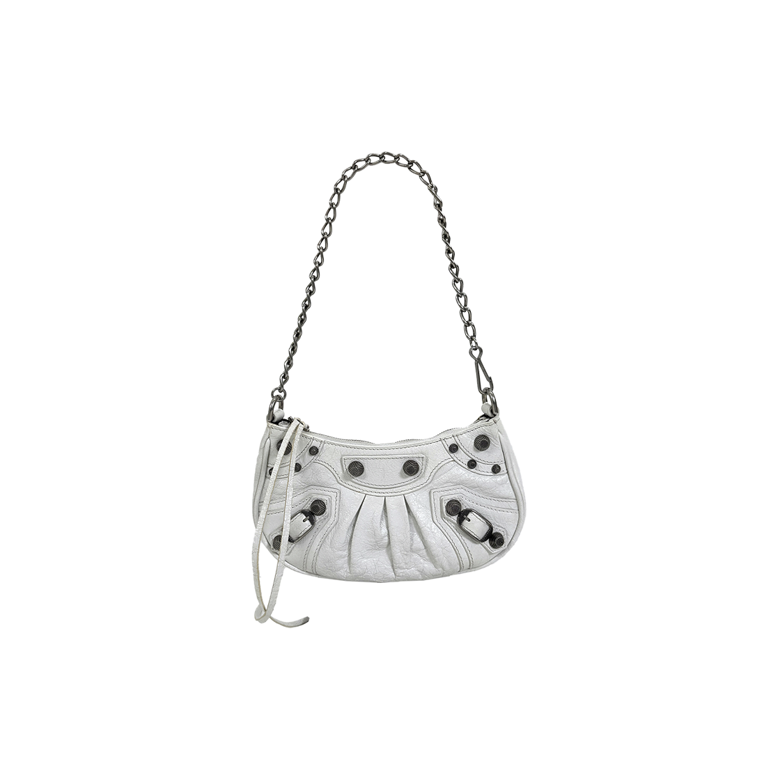 발렌시아가 르카골 아레나 램스킨 체인 숄더백 미니 오프 화이트 XS(Balenciaga Le Cagole Arena Mini Shoulder Bag Off White)