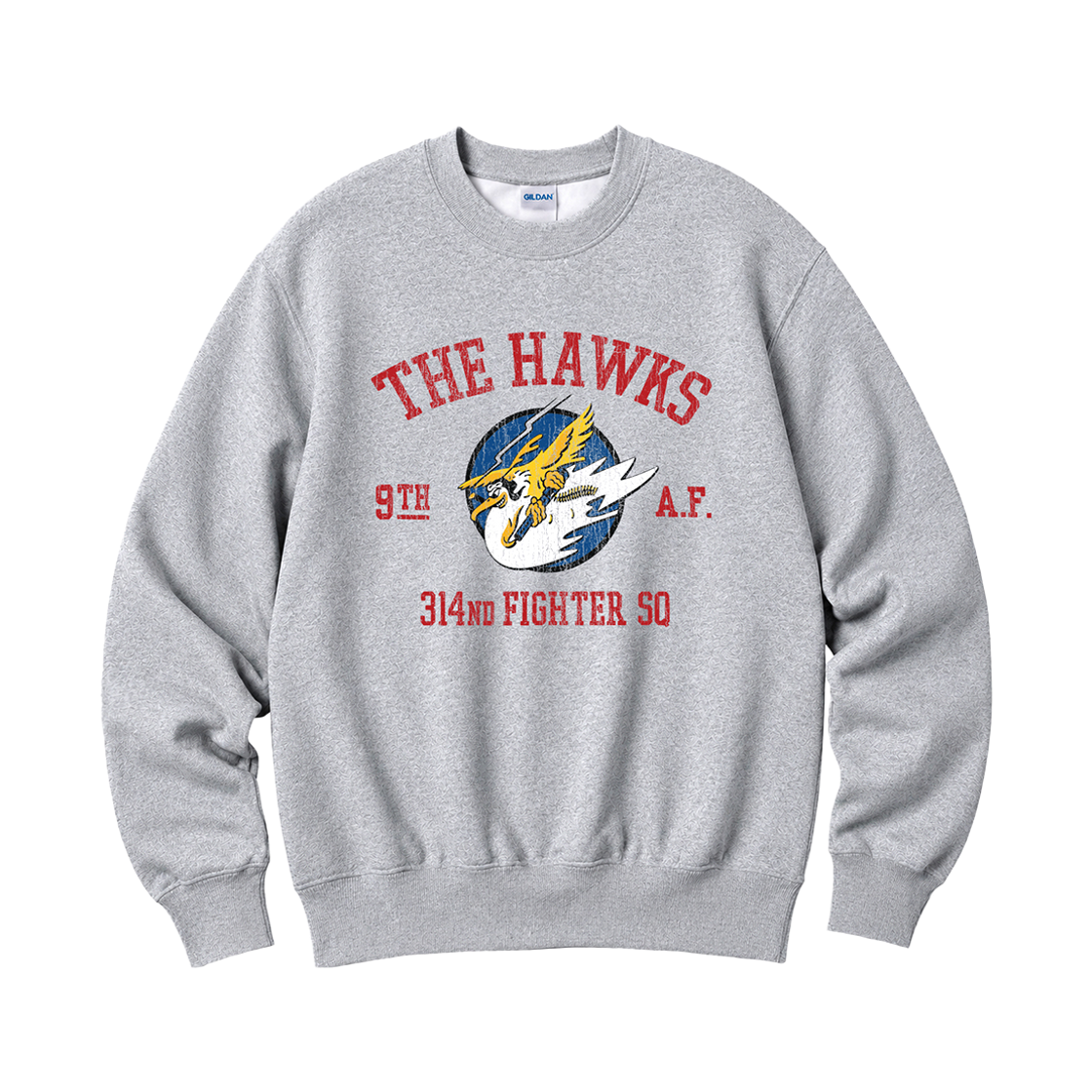 88000_copy Gildan X Vintage Collection THE HAWKS Crewneck Sweat shirt Grey