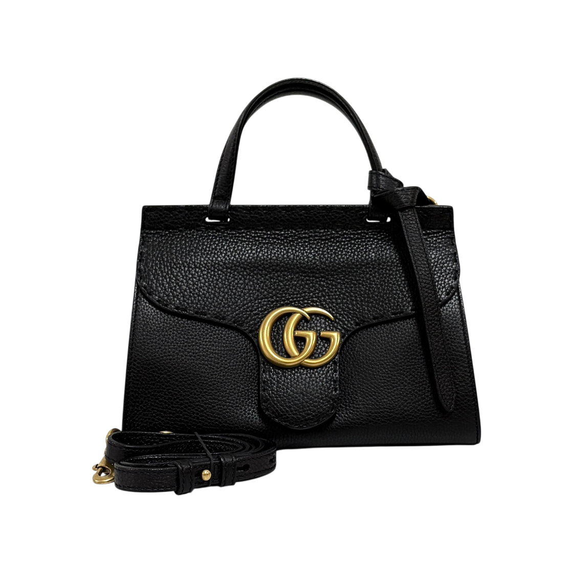 ITTR2DR5TMG6 Gucci GG Marmont Mini Top Handle Tote Bag Black