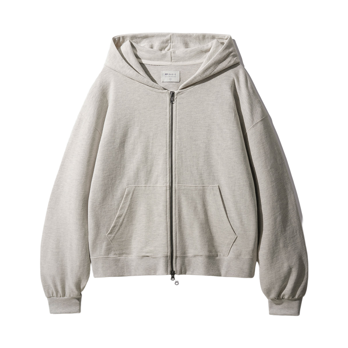 SJHD1553_oatmeal_29 FP142 Two ply light zip-up hoodie Oatmeal SJHD1553
