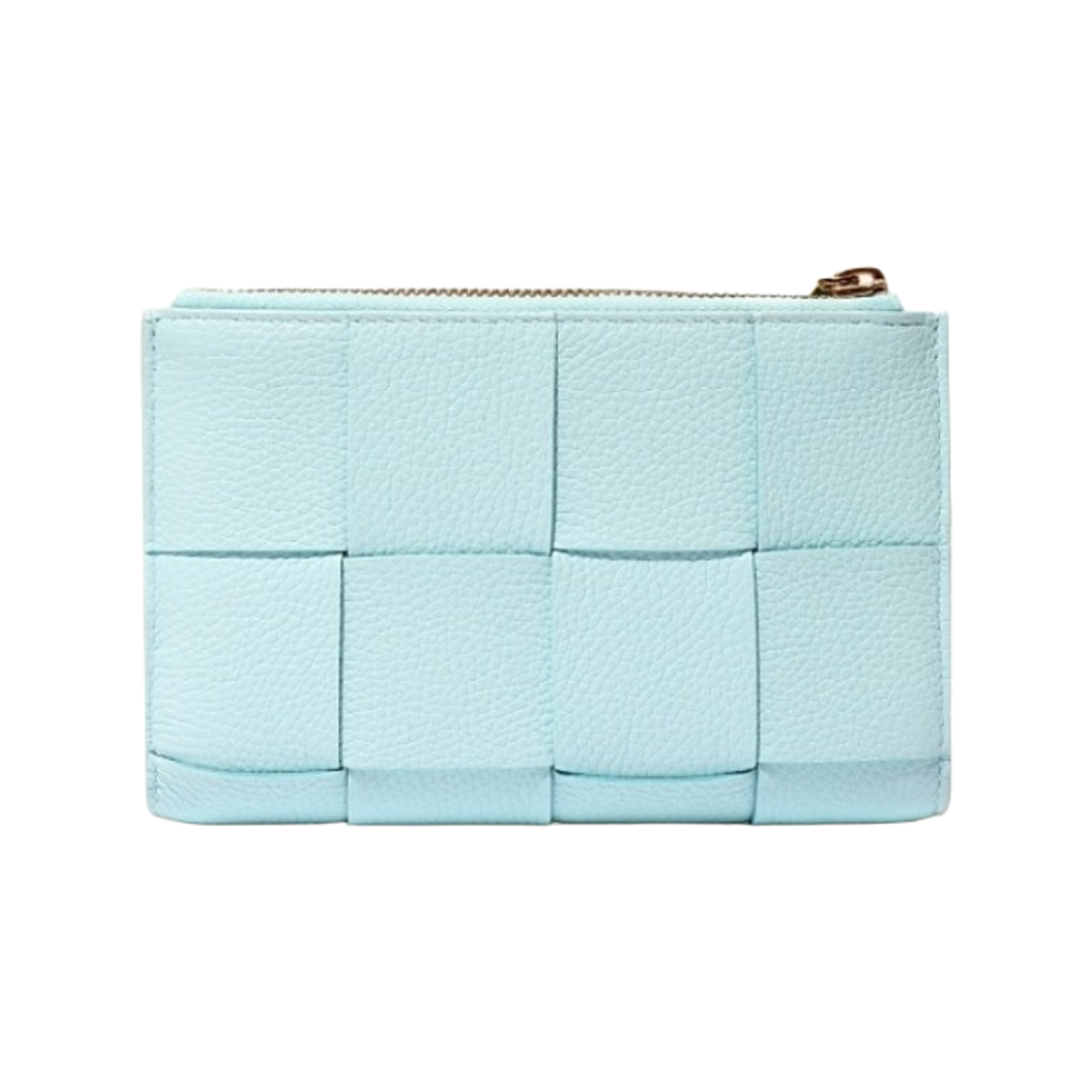667130VCP143915 Bottega Veneta Folder Zipper Wallet Pale Blue