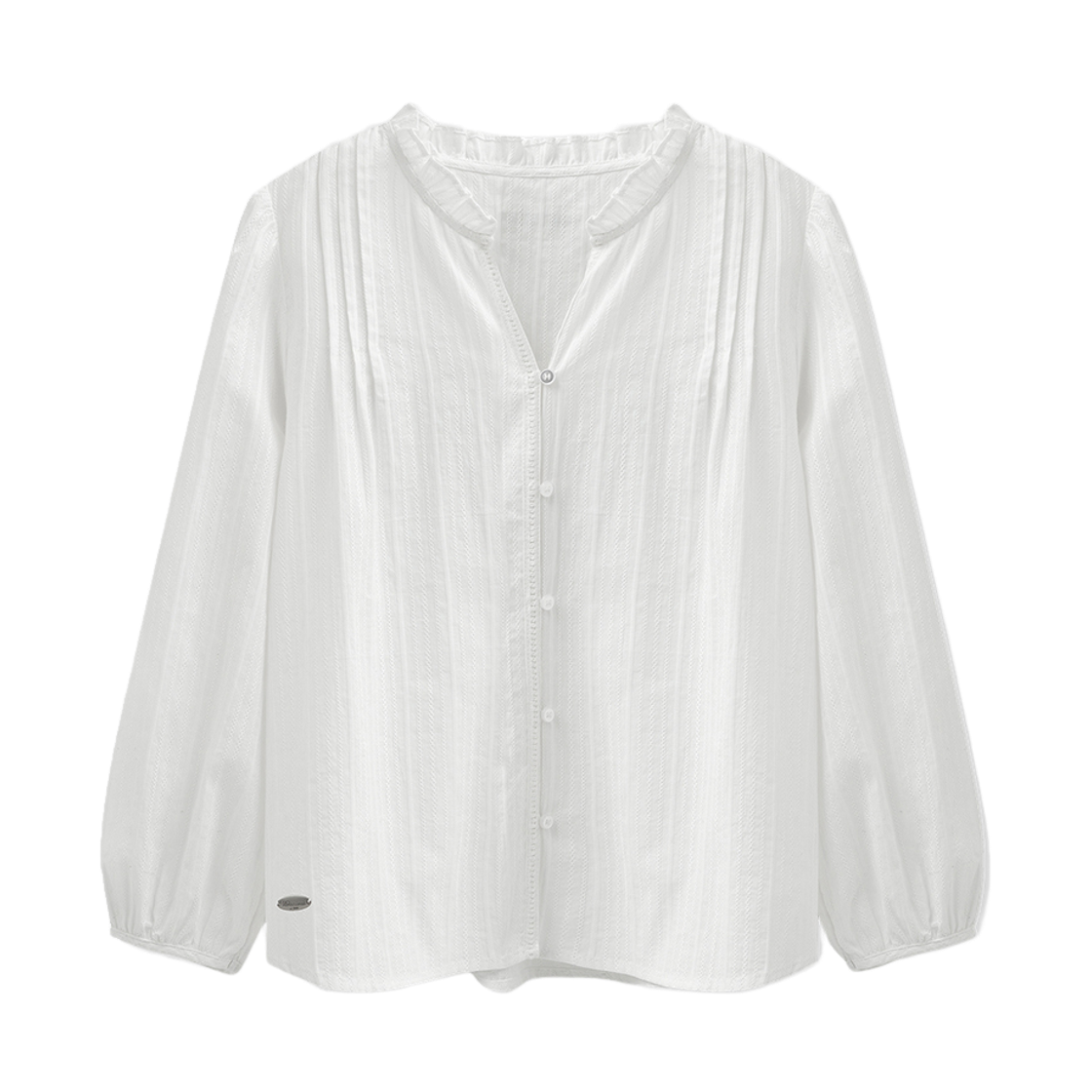 VV61BL02WH VIVACIOUS Biche Lace Pintuck Blouse WHITE