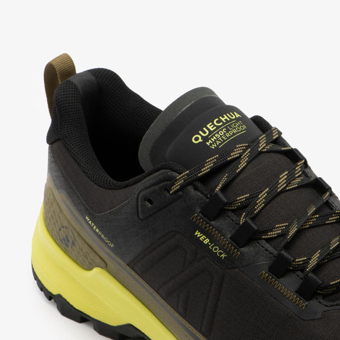 데카트론 남성 경량 방수 로우컷 하이킹화 MH500 라이트 WP 페일 아니스 그린(Decathlon Men's Lightweight Waterproof Low-Cut Hiking Shoes MH500 Light WP Pale Anise Green) - 3