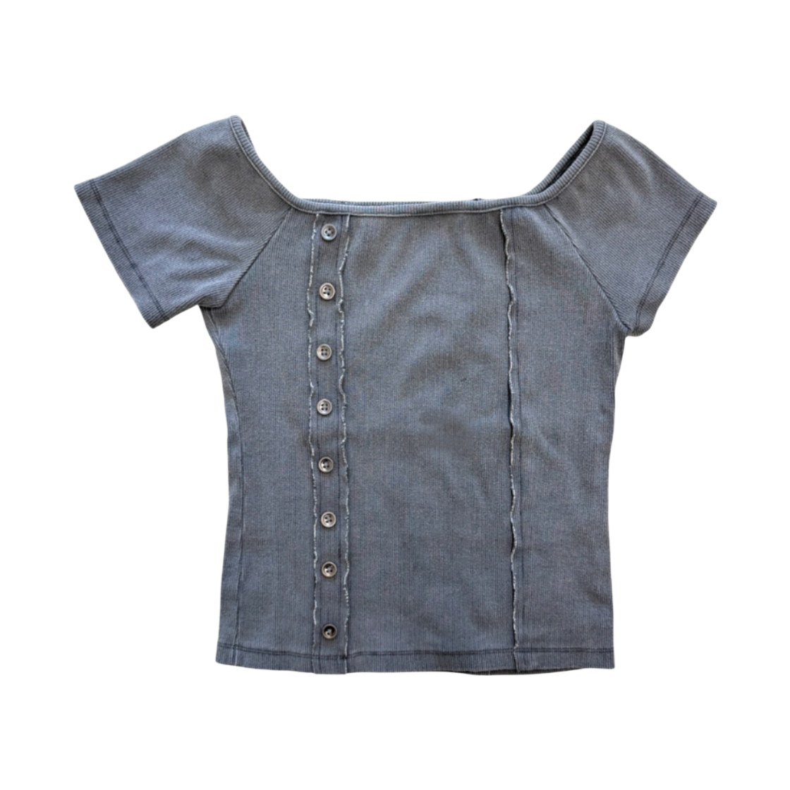 P0000FOB Gateless Squire Button T-Shirt-Charcoal