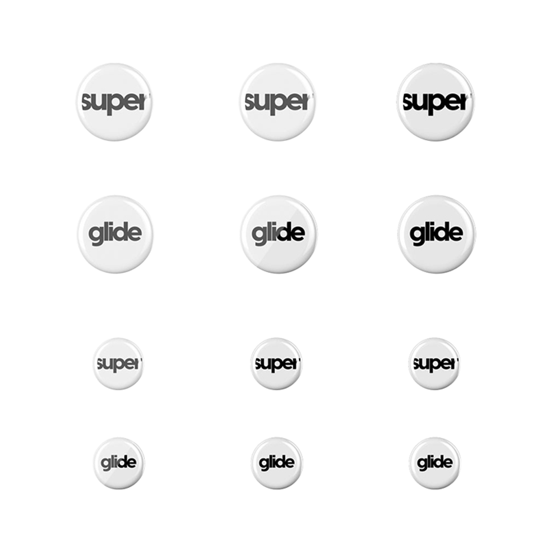 펄사 유니버셜 도트 (6mm+9mm) 슈퍼글라이드 유리 마우스피트 화이트색상 Type-S 유광(Pulsar Superglide for Universal 6mm + 9mm 12pcs [WHITE])