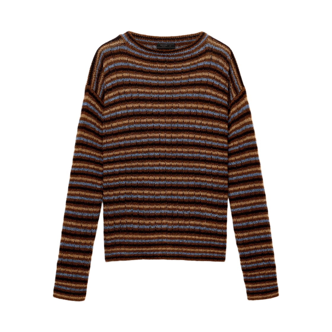 UMF417-6252-F0033 Prada Shetland Wool Boat Neck Sweater Rust