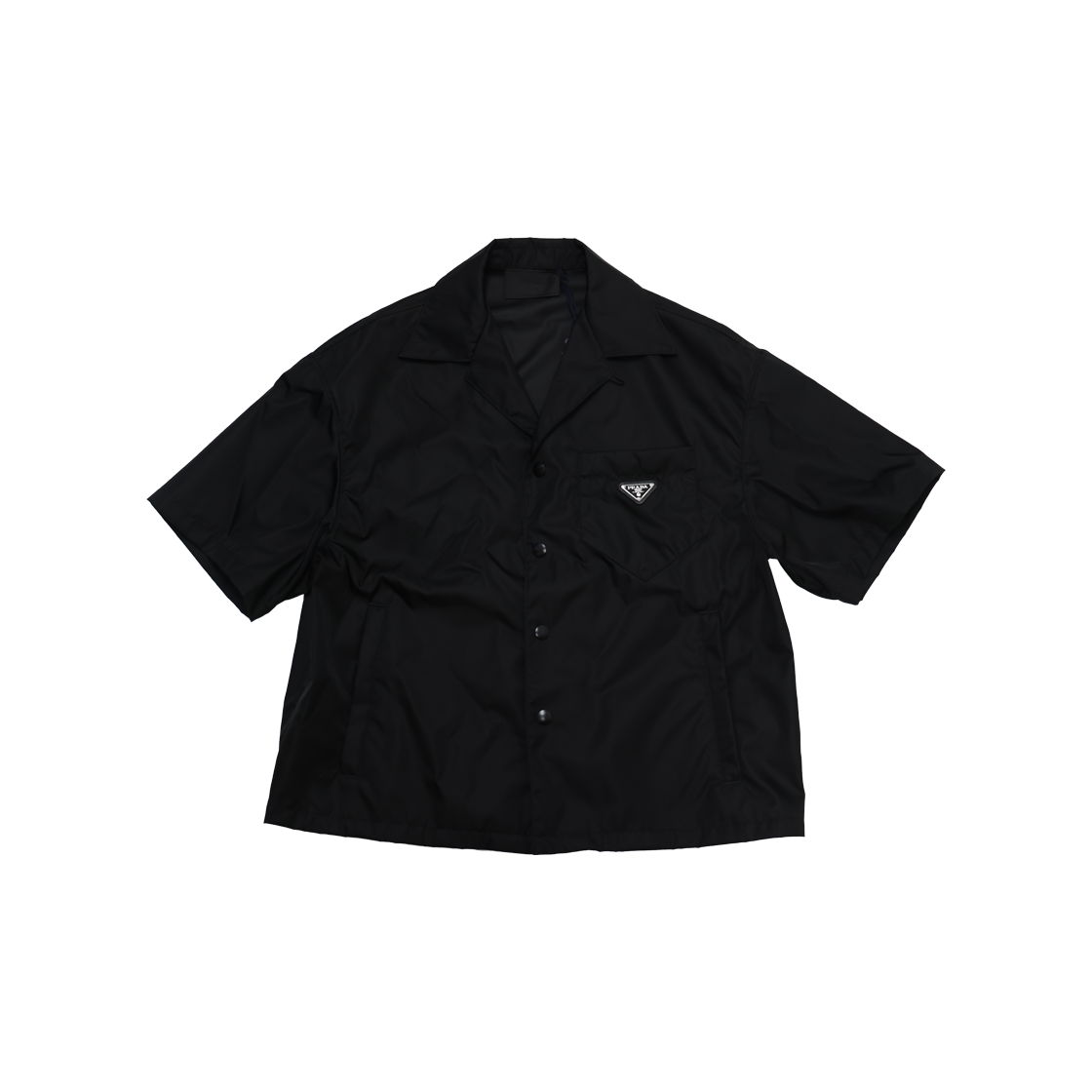 ITJCG4NE2ROL Prada Re-Nylon Short Sleeve Shirt Black