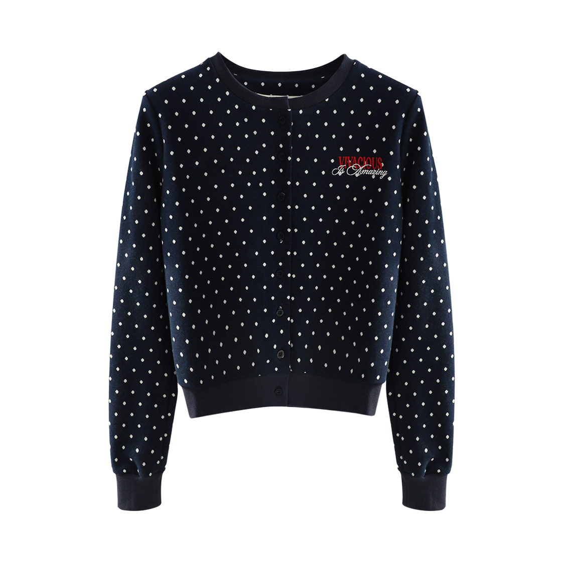 비바셔스 슈슈 도트 가디건 네이비(VIVACIOUS ChouChou Dot Cardigan NAVY)