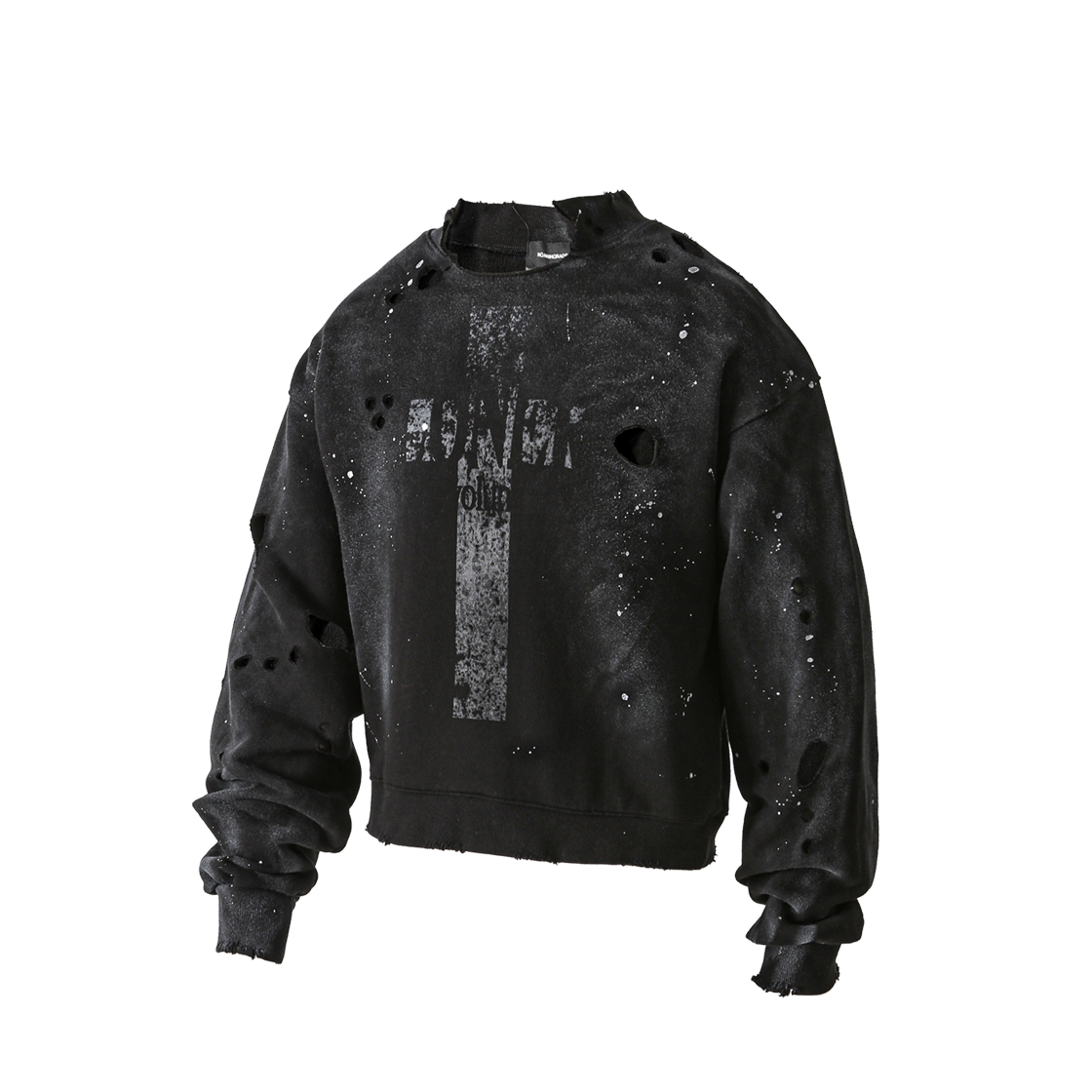 로어링라드 크로스 데미지 스웻 셔츠 블랙(ROARINGRAD Cross Damage Sweat Shirts Black)