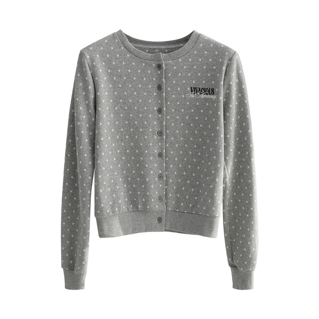 비바셔스 슈슈 도트 가디건 그레이(VIVACIOUS ChouChou Dot Cardigan GREY)