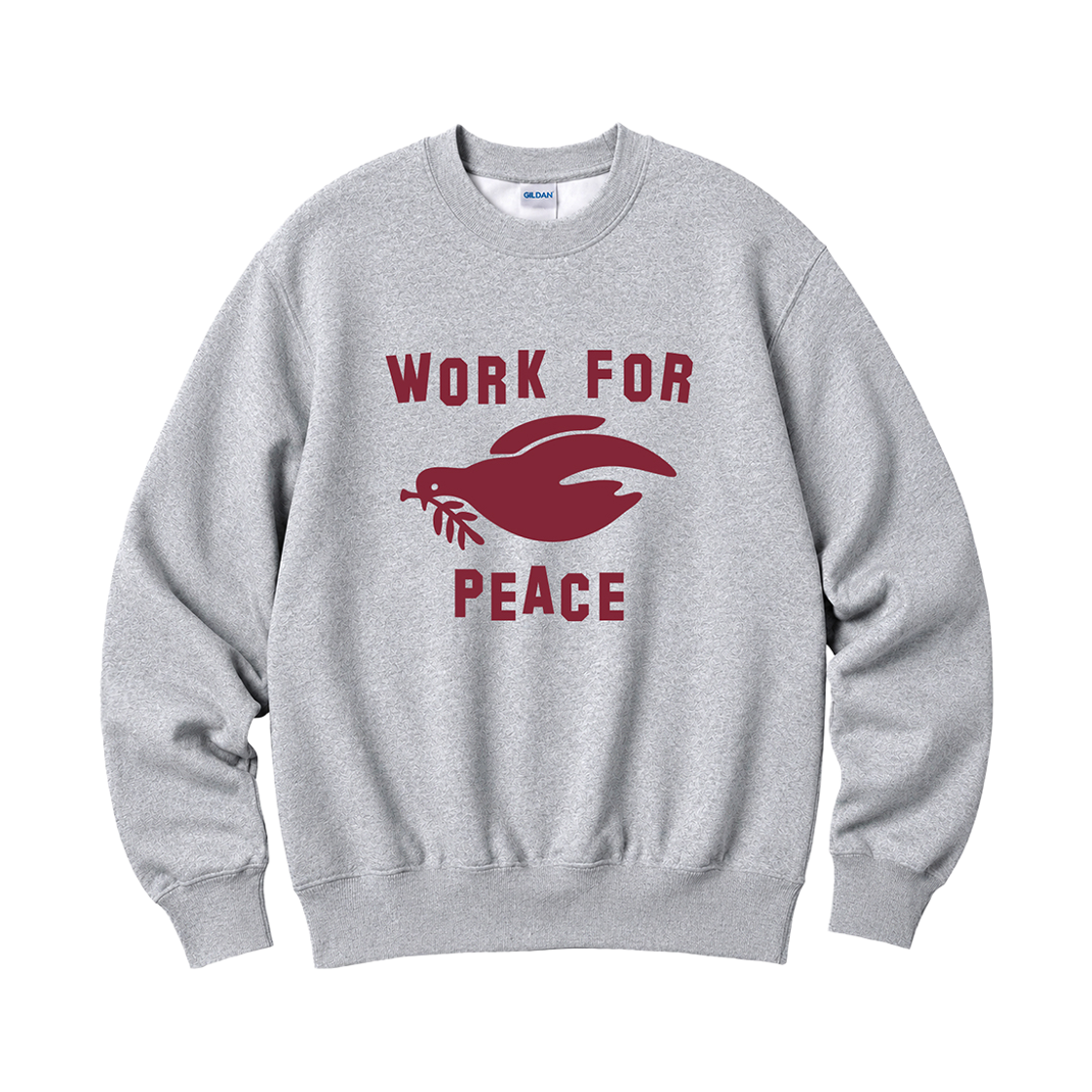 88000_copy Gildan X Vintage Collection Work For Peace Crewneck Sweat shirt Grey