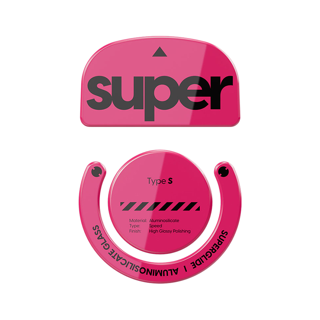 펄사 로지텍 GPRO X 슈퍼라이트 전용 슈퍼글라이드 유리 마우스피트 마젠타색상 Type-S 유광(Pulsar Superglide for Logitech GPro Superlight [Magenta])