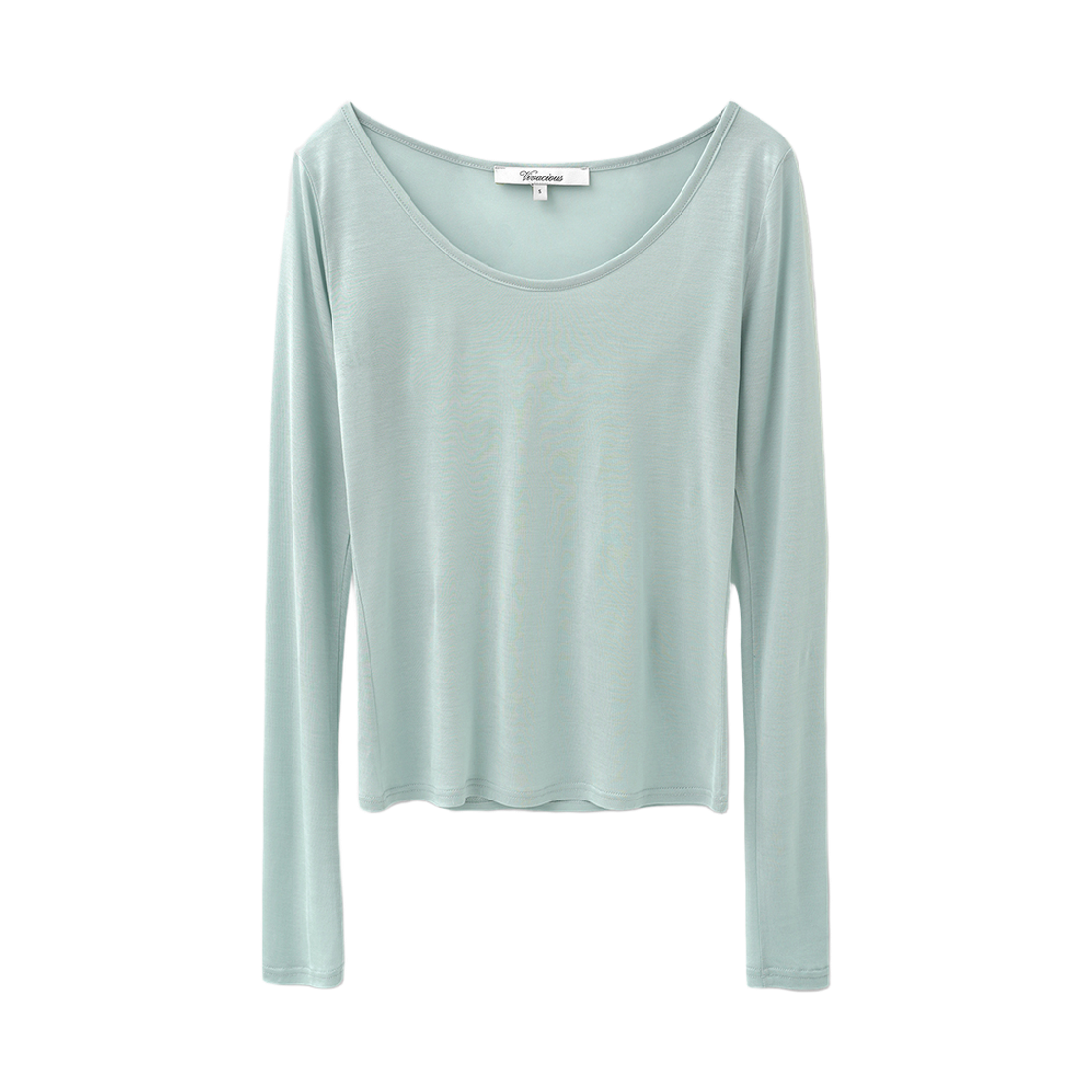 VV62TS09MT VIVACIOUS  Bryn See-Through Round Tee Mint
