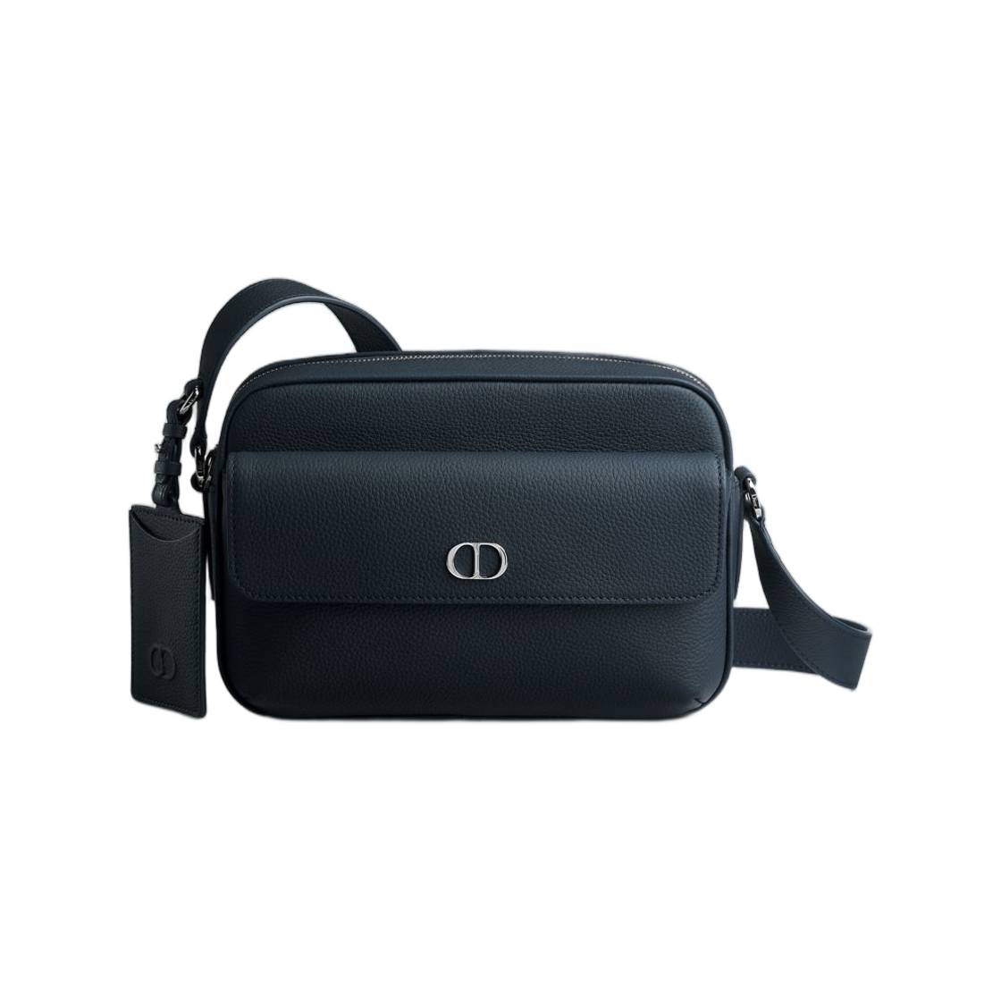 1ICPO378IDC-H56E Dior CD Icon Zipped Strap Bag Matte Grained Calfskin Navy Blue