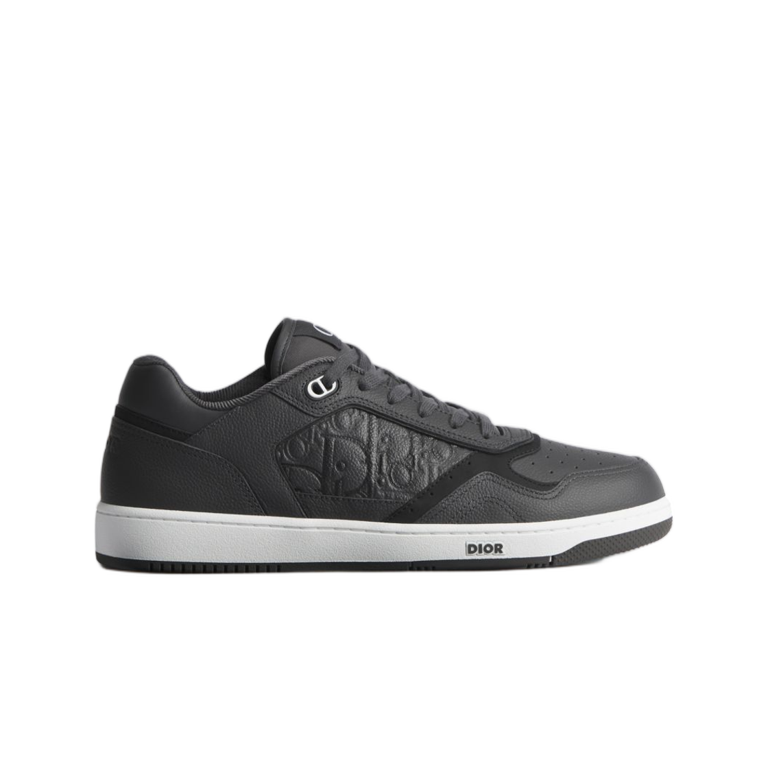 3SN272AFD-H820 Dior B27 Uptown Low Top Sneaker Grained Calfskin & Dior Gravity Grained Leather Deep Gray