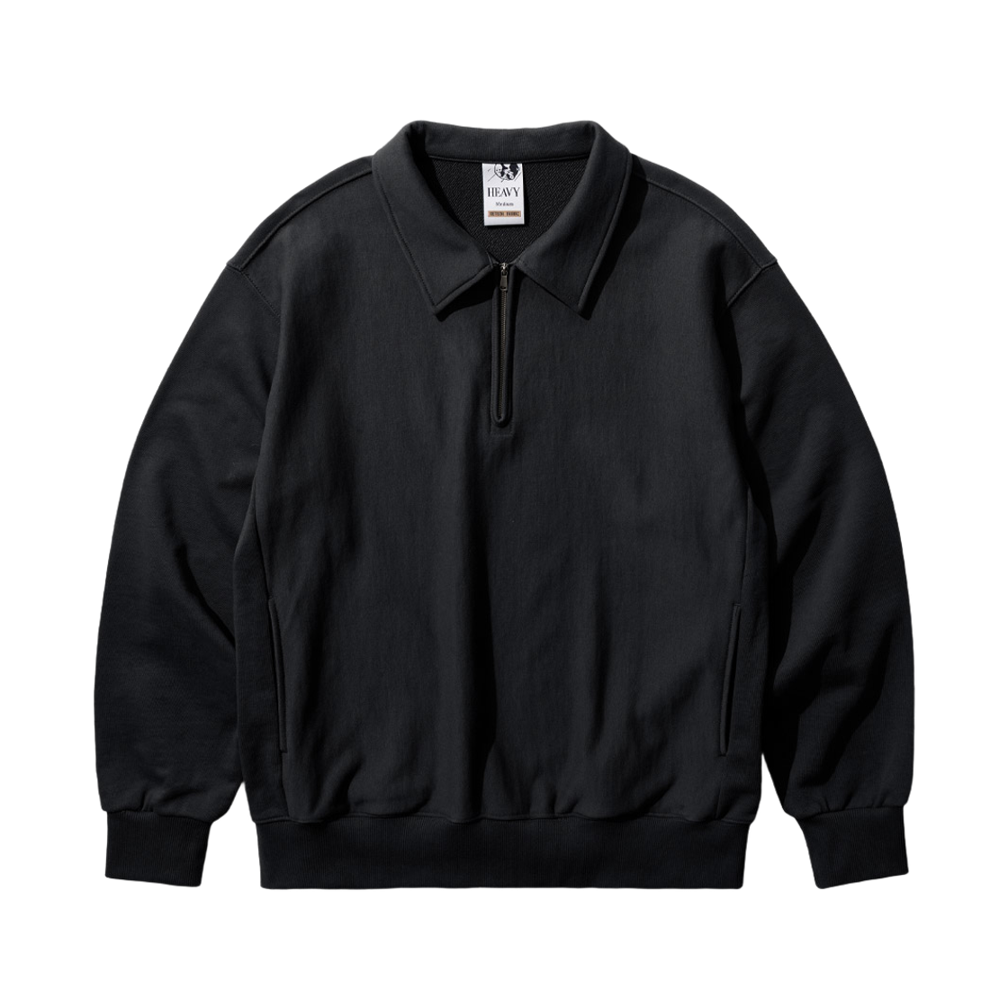 SJMT1558_black_29 FP142 Mtor Diverse Weave Collar Sweatshirt Black SJMT1558