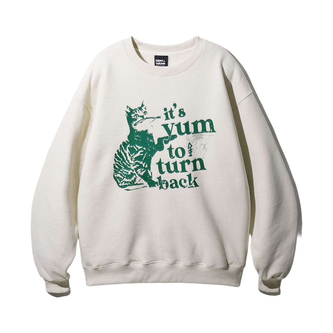 JDMT1438_creambeige_29 FP142 New wave Cat poster sweat shirt creambeige JDMT1438