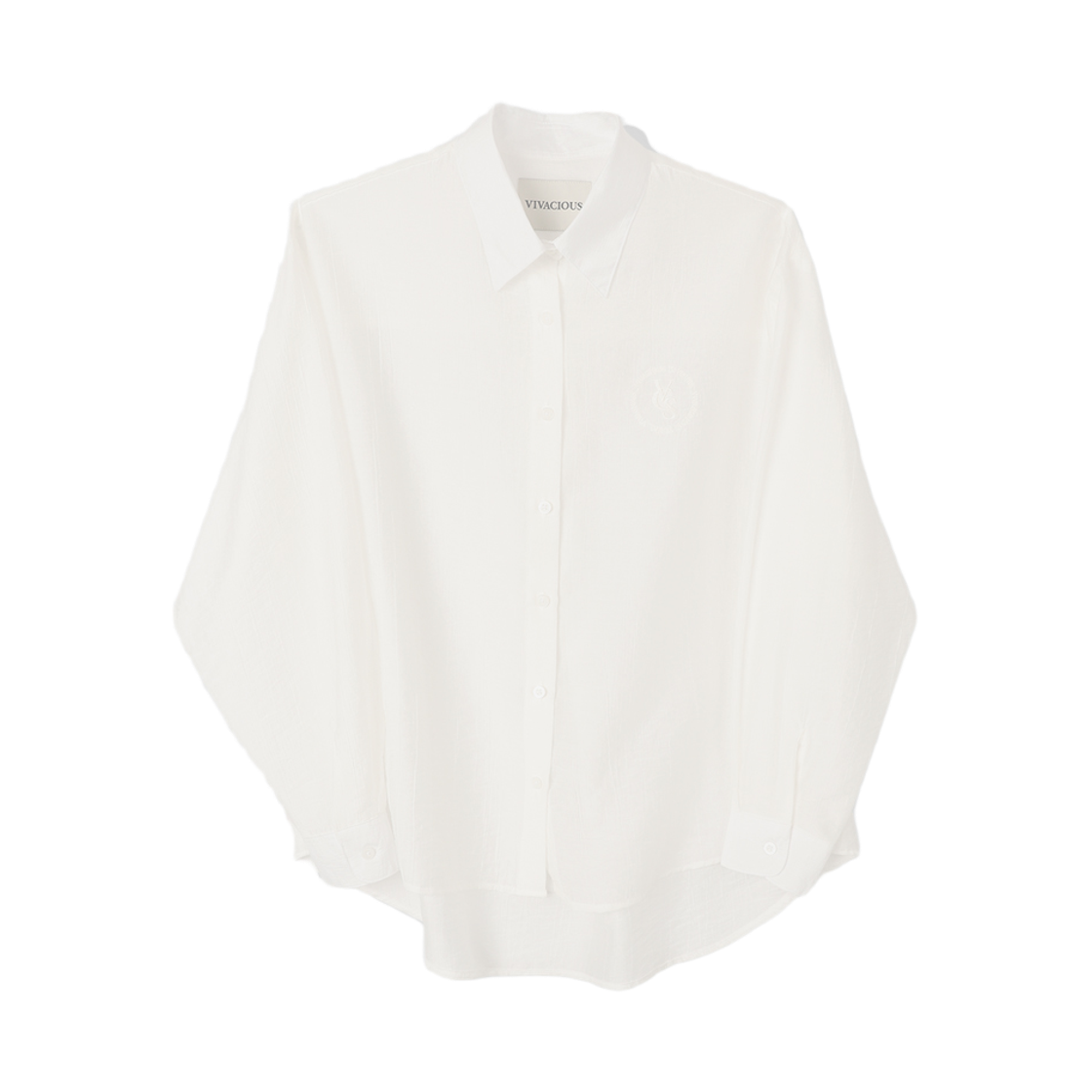 VV51SH06WH VIVACIOUS Cencel Seethrough Classic Shirt Solid WHITE
