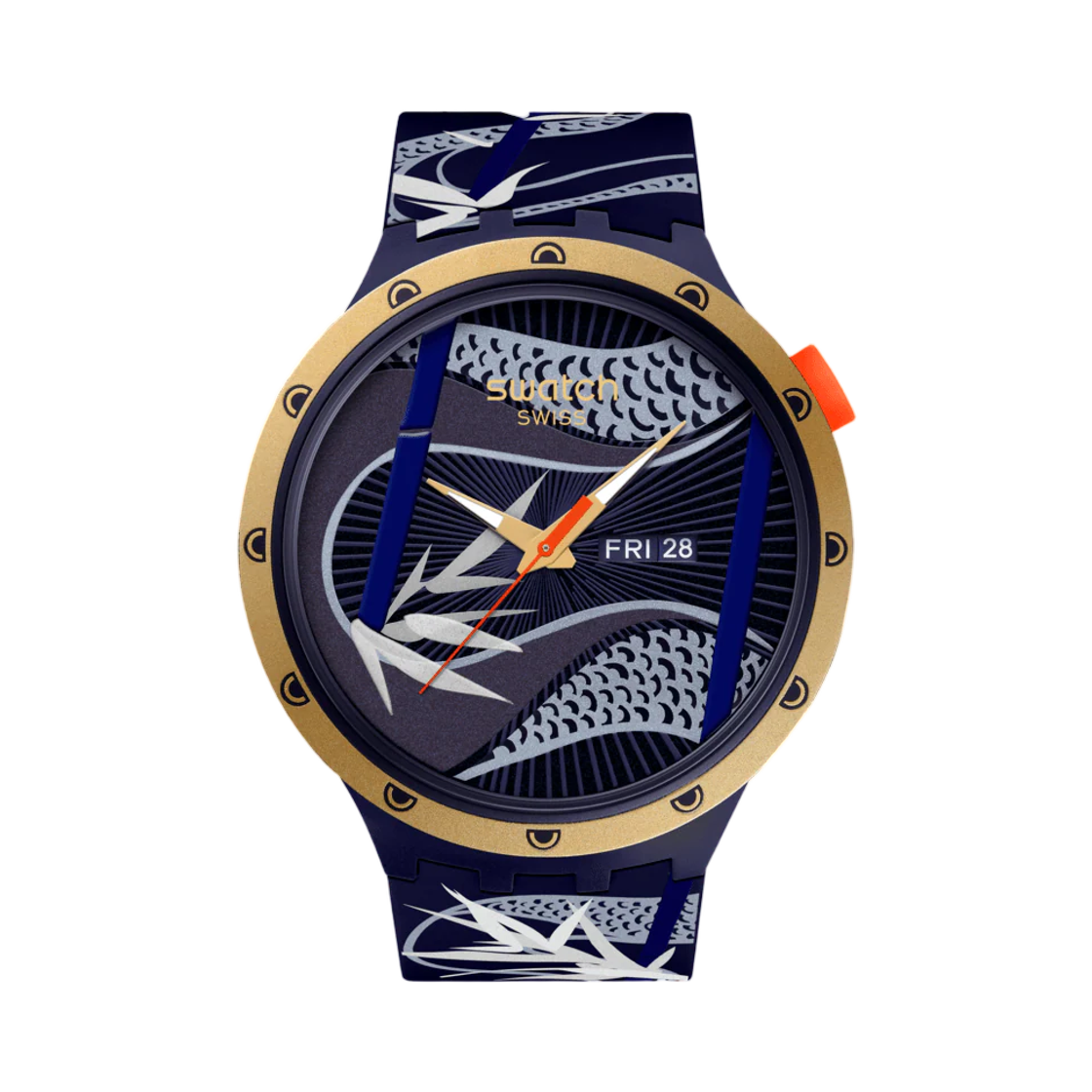 SB05Z700 Swatch Blue And Golden Lithe Dancer Dark Blue