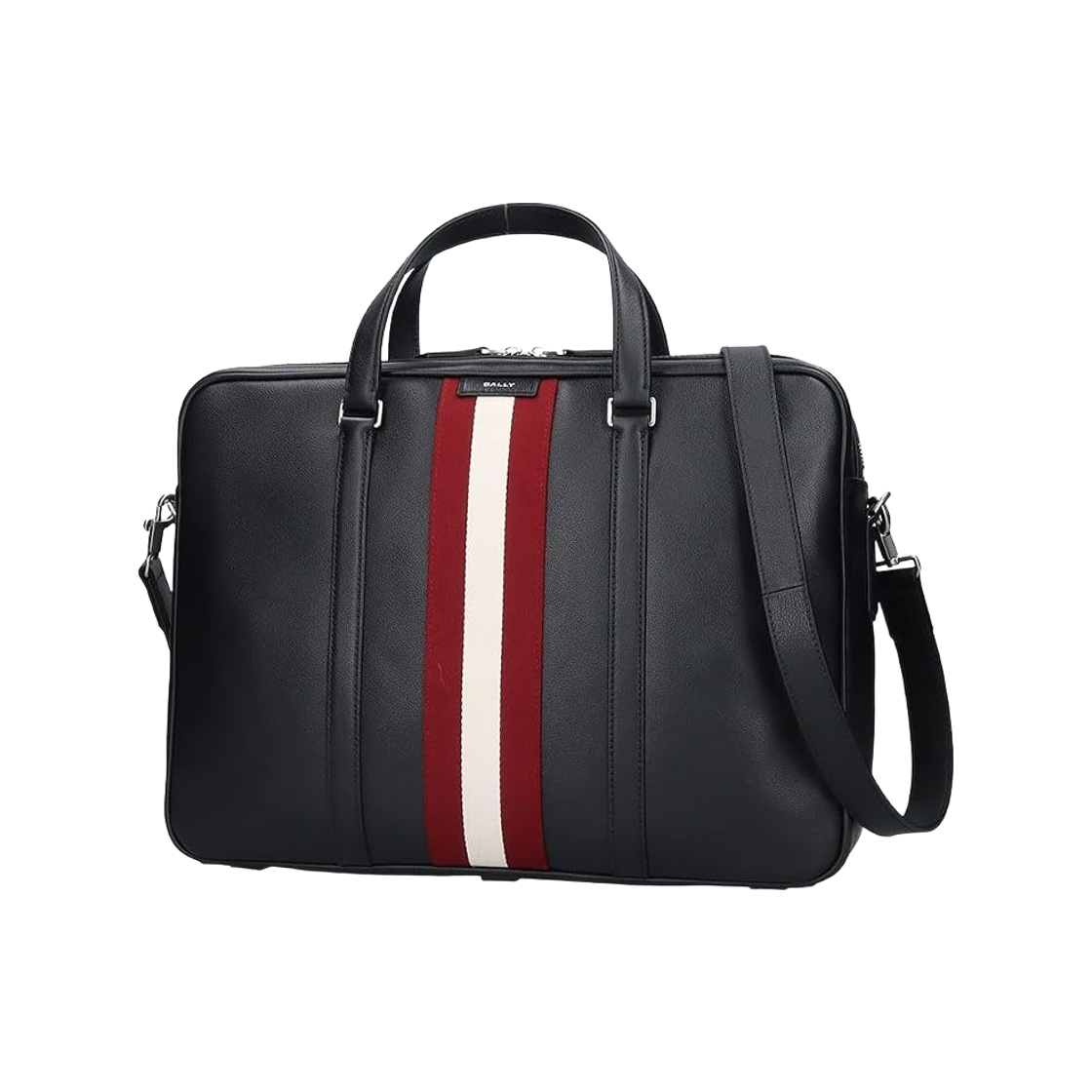 6311802 Bally Code Briefcase in Leather Black