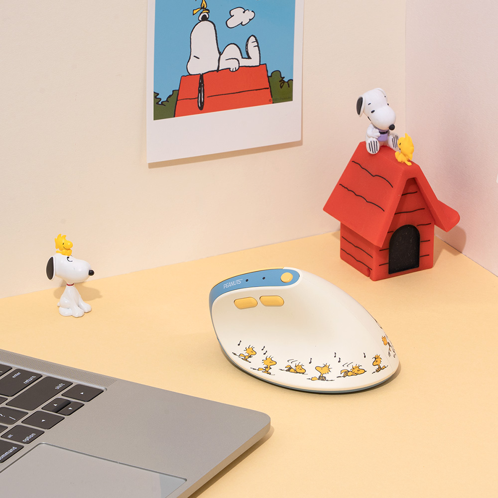 로이체 피너츠 스누피 인체공학 저소음 작은손 미니 버티컬 블루투스 무선 마우스(Royche Peanuts Snoopy Ergonomic Silent Small Hand Mini Vertical Bluetooth Wireless Mouse) - 6