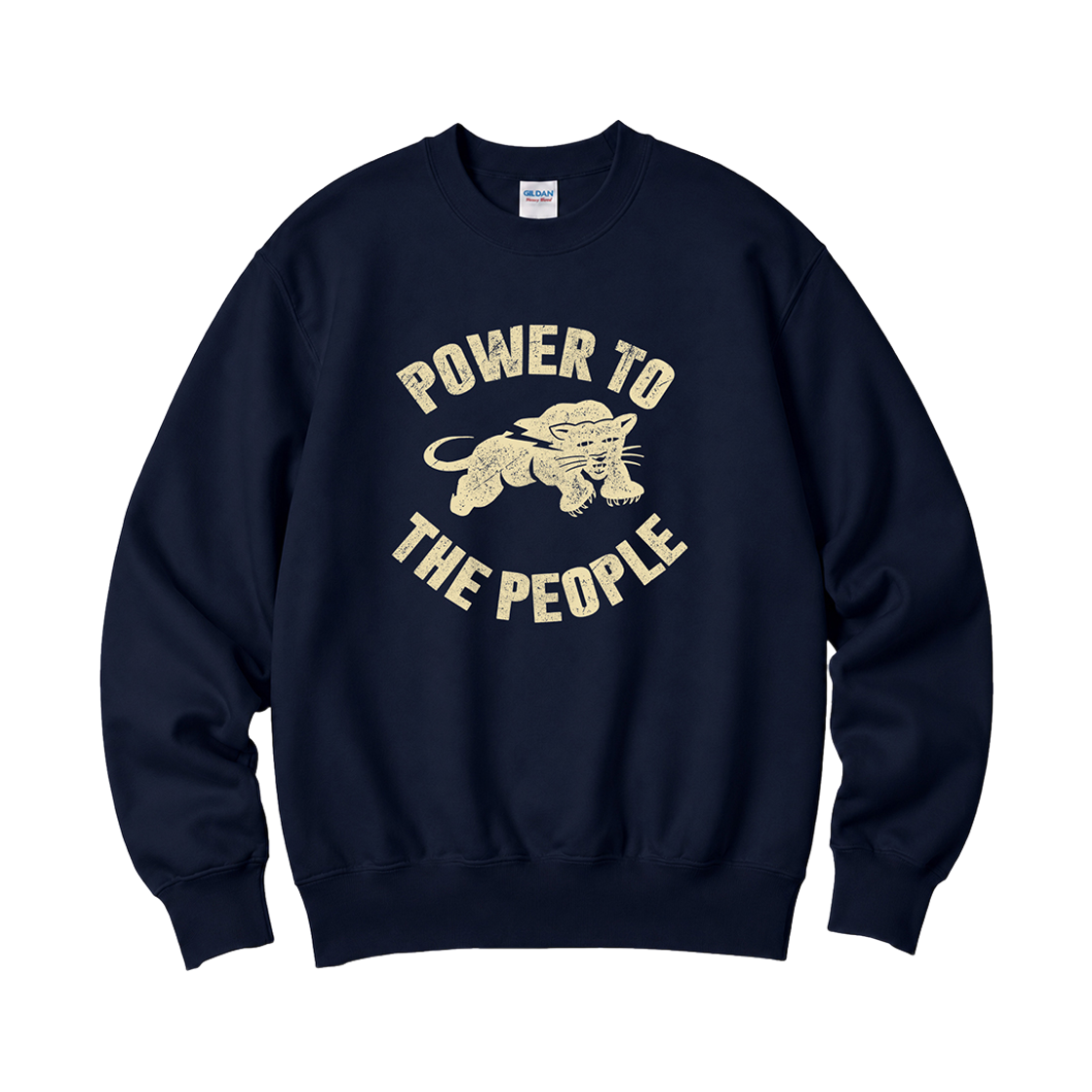 88000_copy Gildan X Vintage Collection POWER TO PEOPLE Crewneck Sweat shirt NAVY