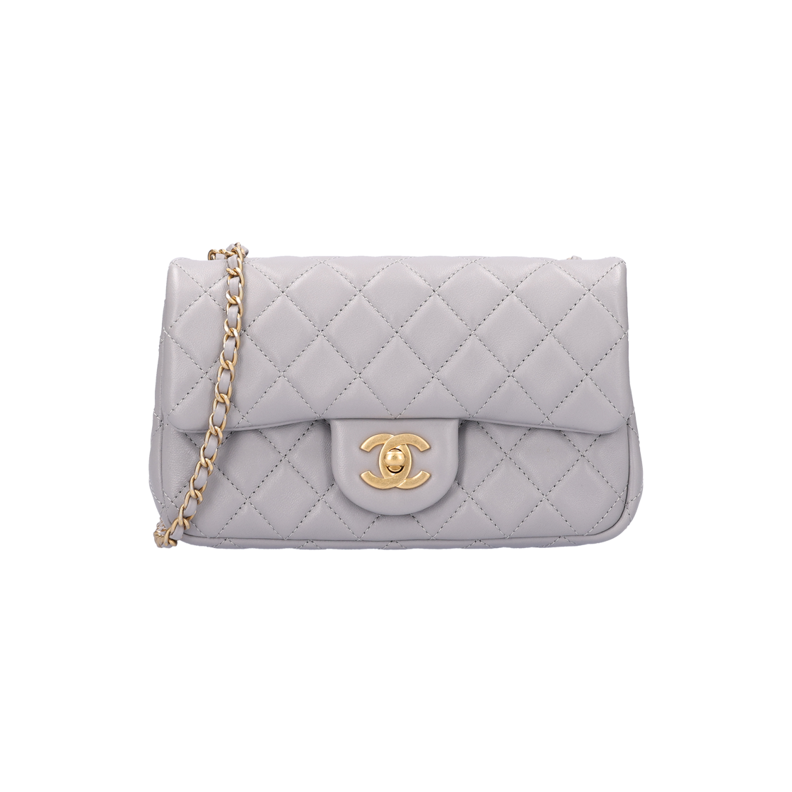 ITRBO68JDNHT Chanel Flap Bag Lambskin Light Gray