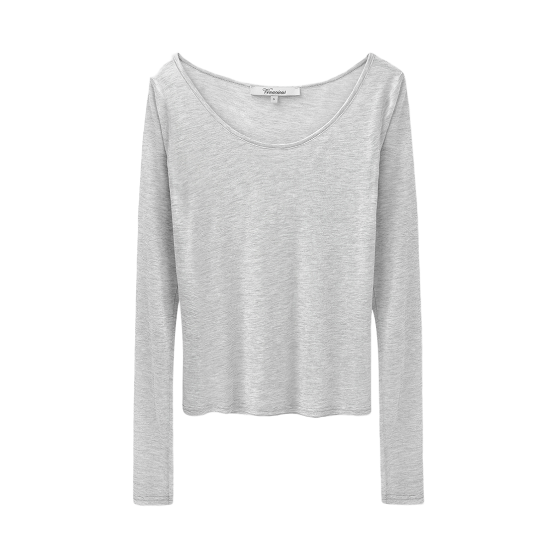 VV62TS09GR VIVACIOUS  Bryn See-Through Round Tee Grey
