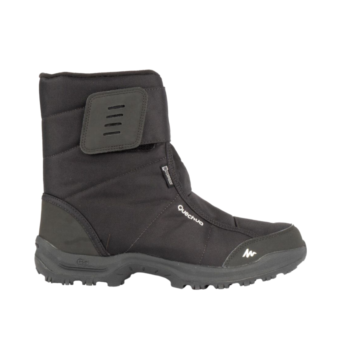 8501300 Decathlon Men's Winter Waterproof Mid Hiking Boots NH100 Smoke Black